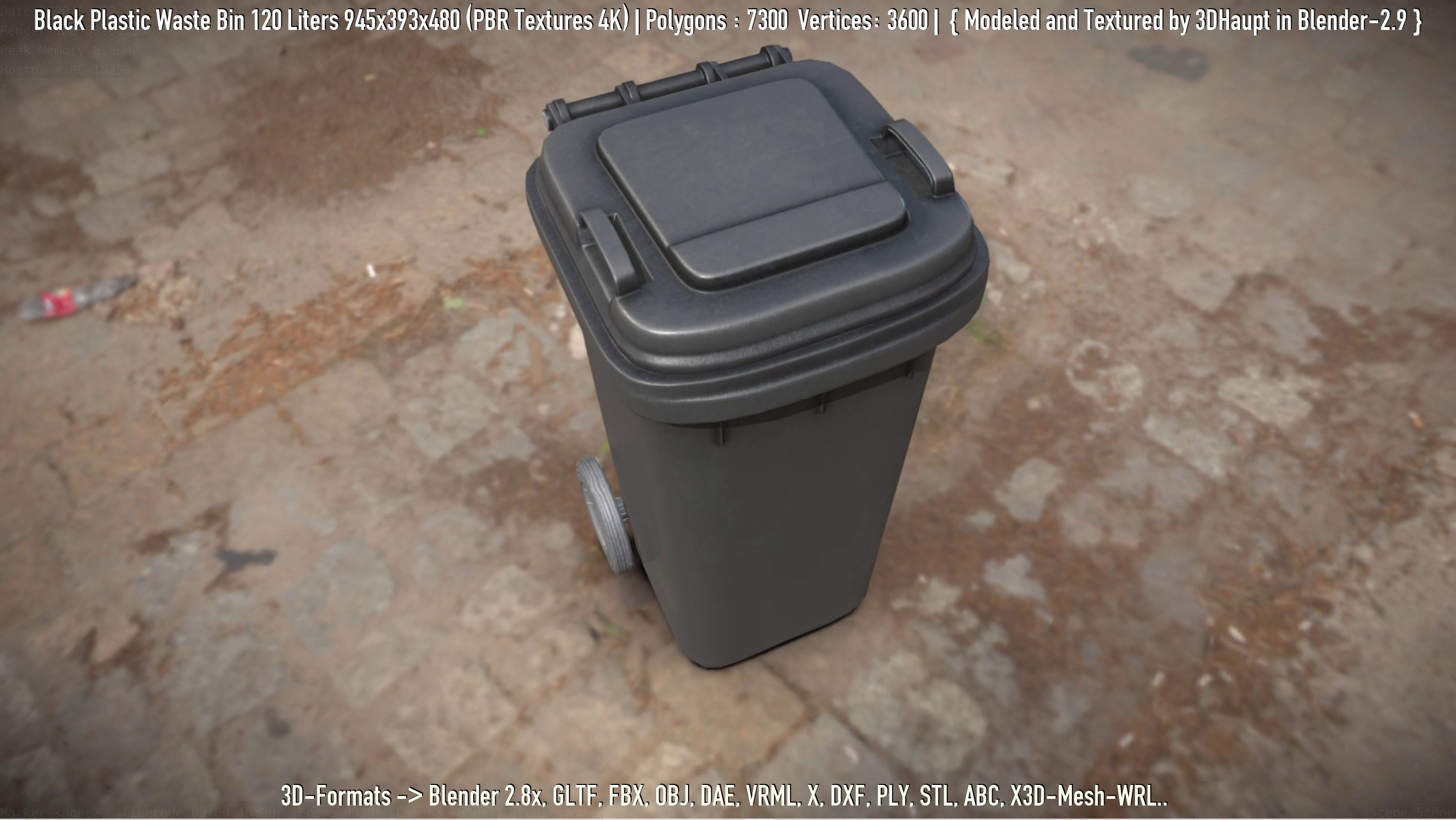 Plastic Waste Bin 3D Model Collection_84