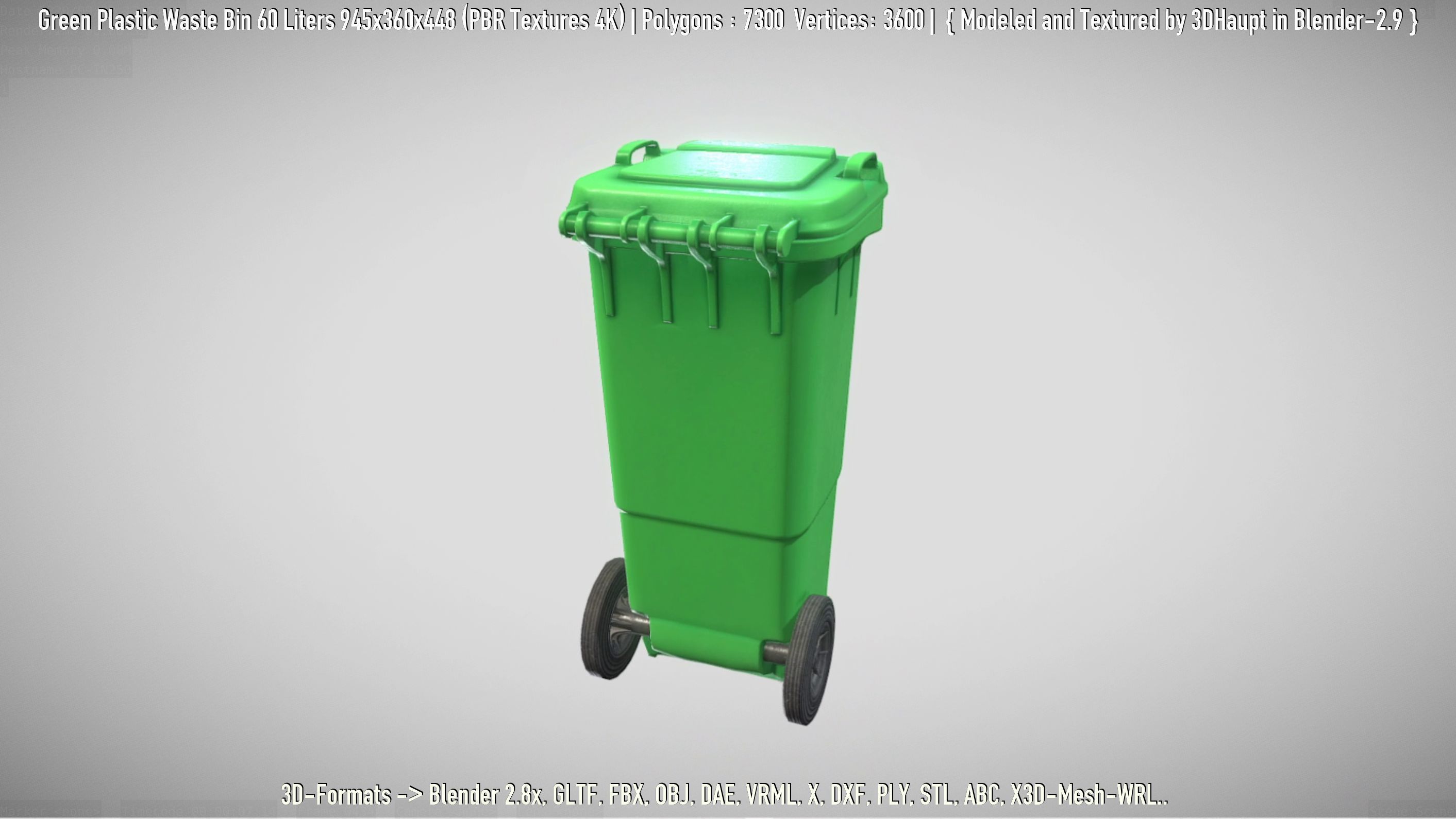 Plastic Waste Bin 3D Model Collection_97