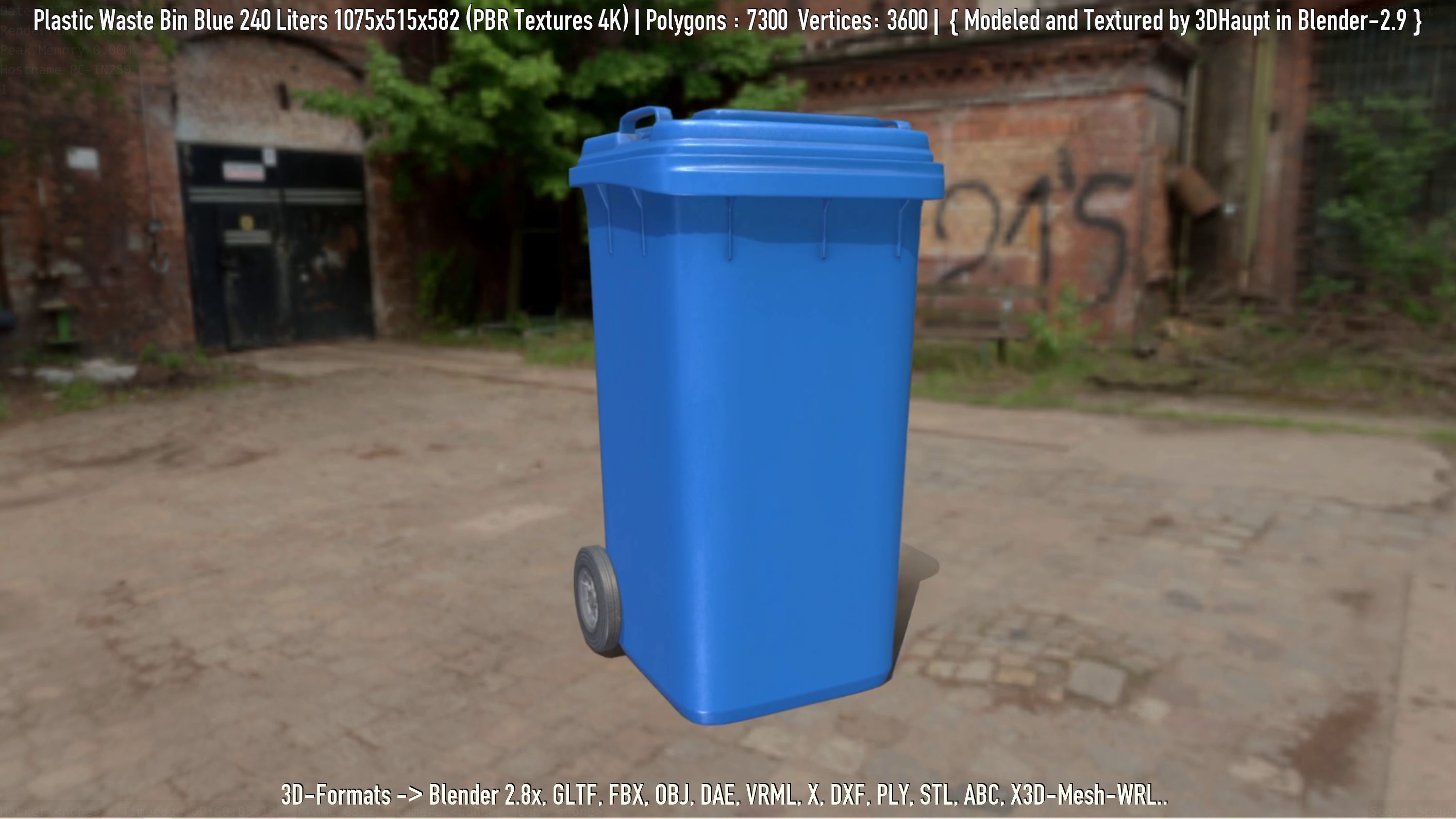 Plastic Waste Bin 3D Model Collection_47