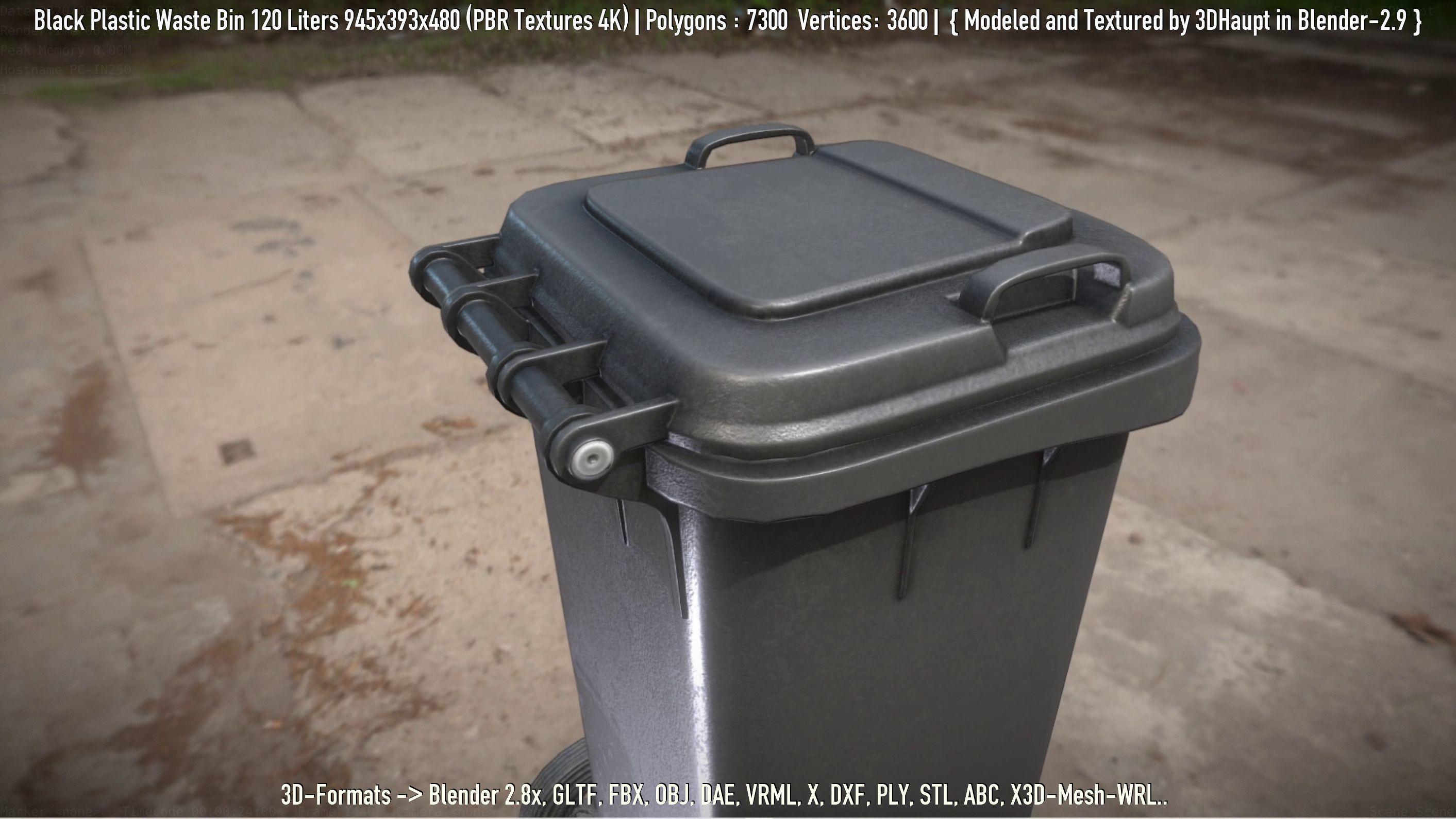 Plastic Waste Bin 3D Model Collection_92