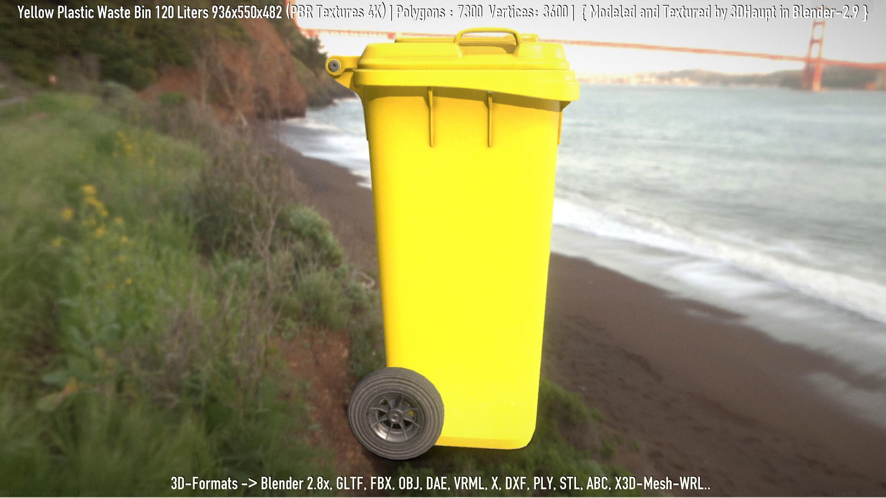 Plastic Waste Bin 3D Model Collection_76
