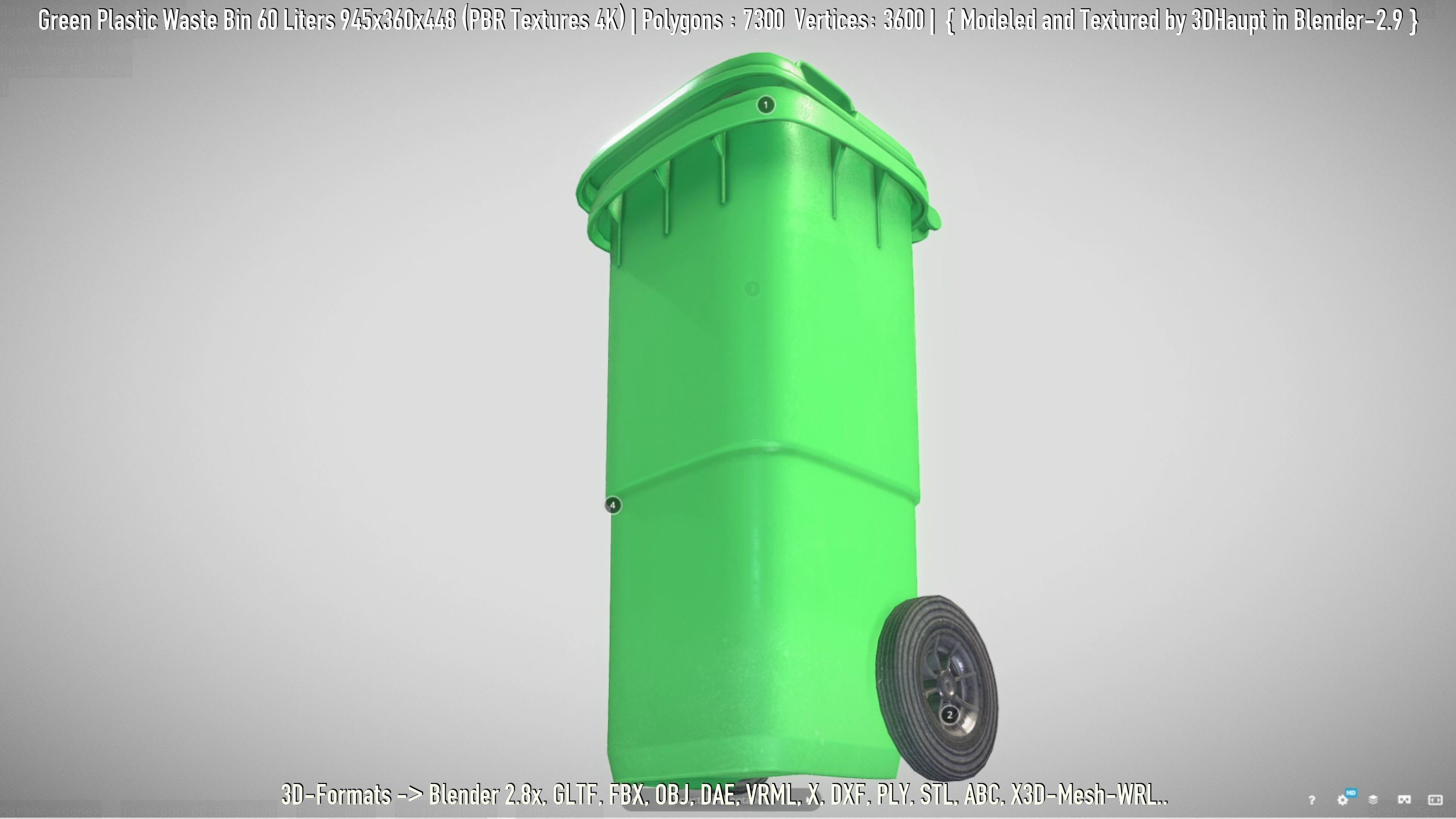 Plastic Waste Bin 3D Model Collection_99