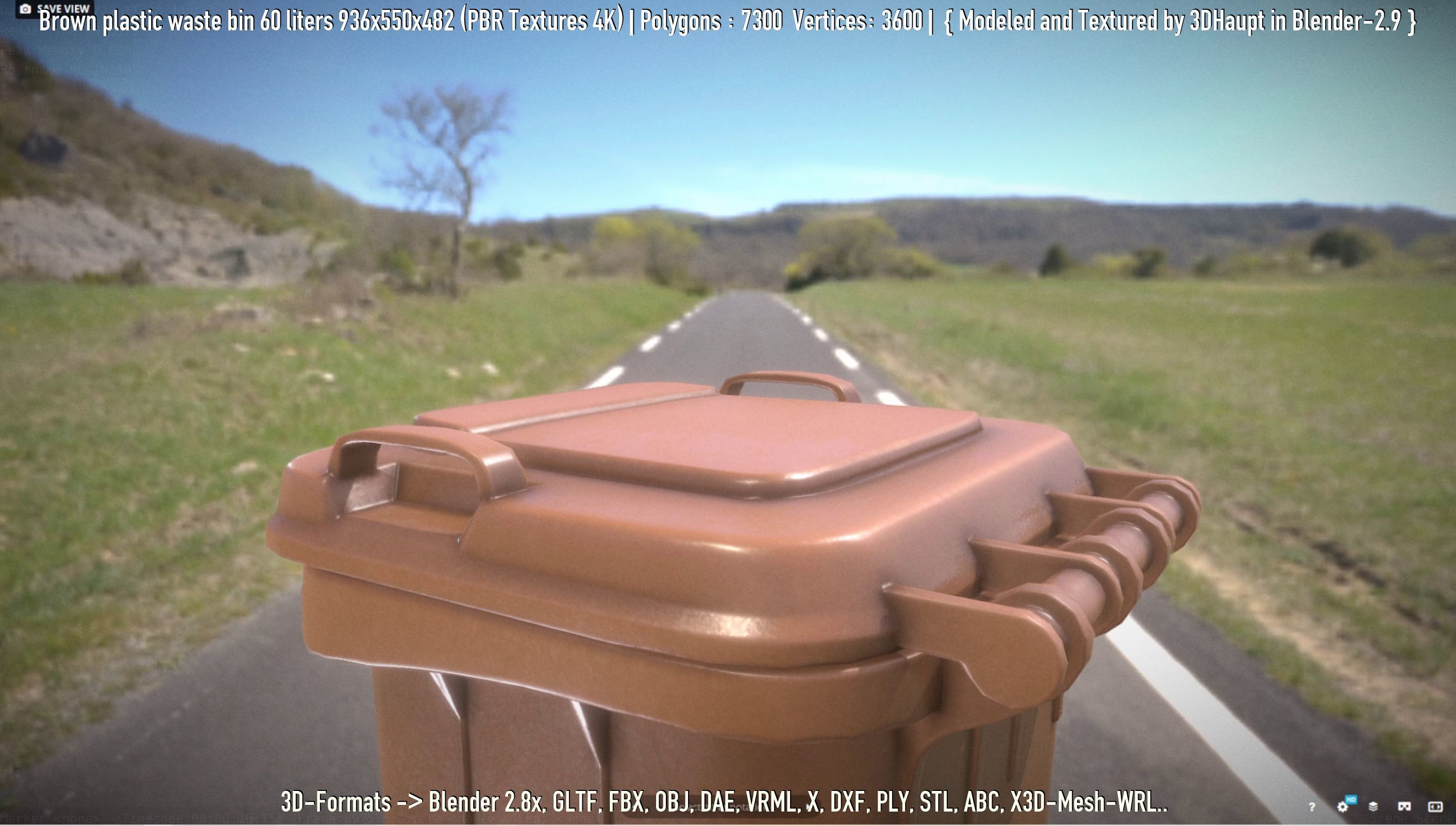 Plastic Waste Bin 3D Model Collection_66