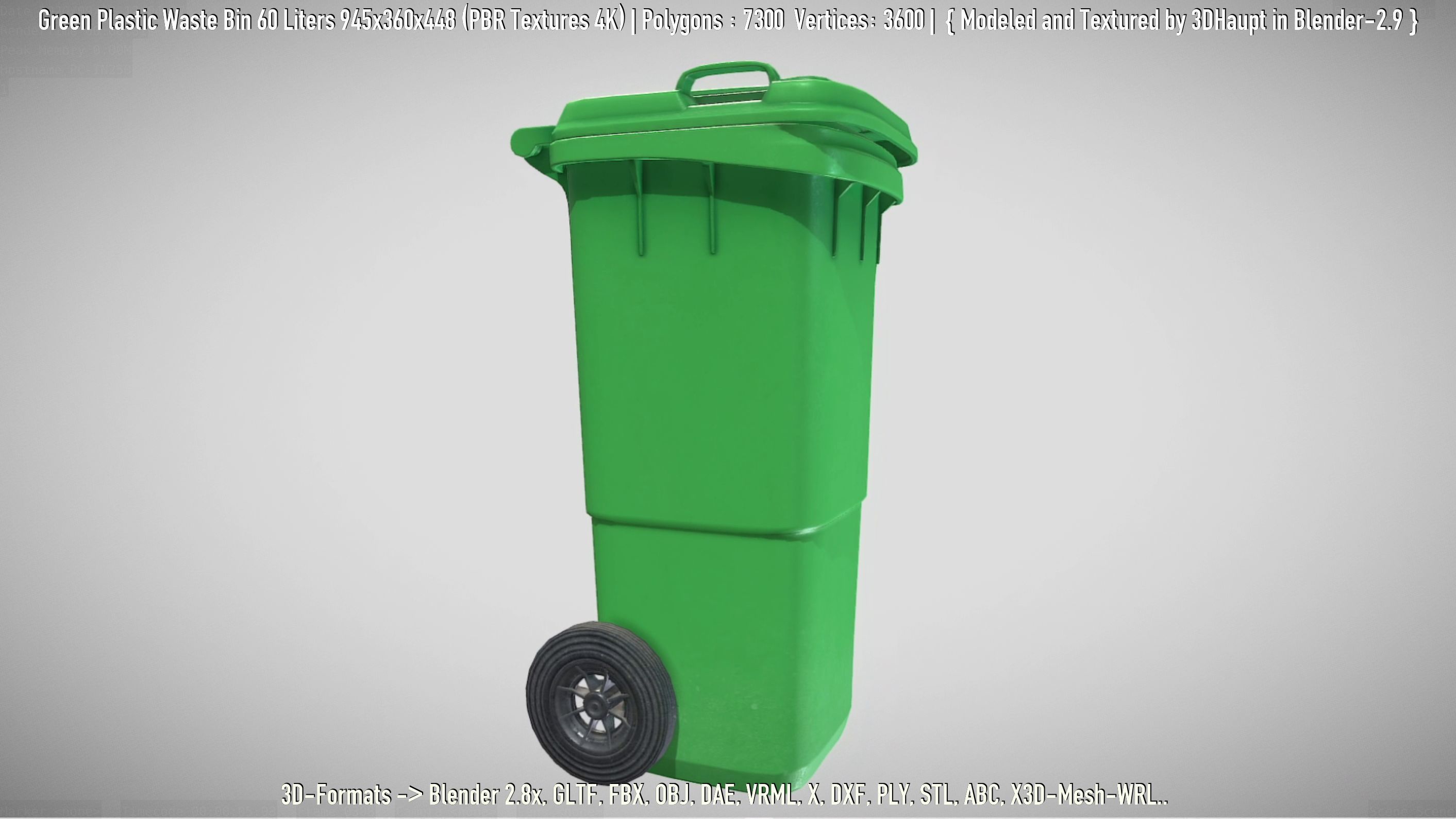 Plastic Waste Bin 3D Model Collection_100