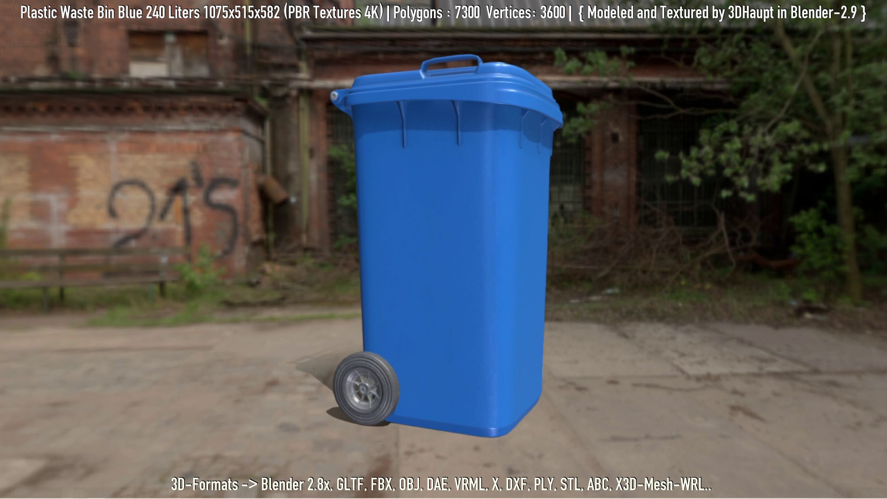 Plastic Waste Bin 3D Model Collection_38