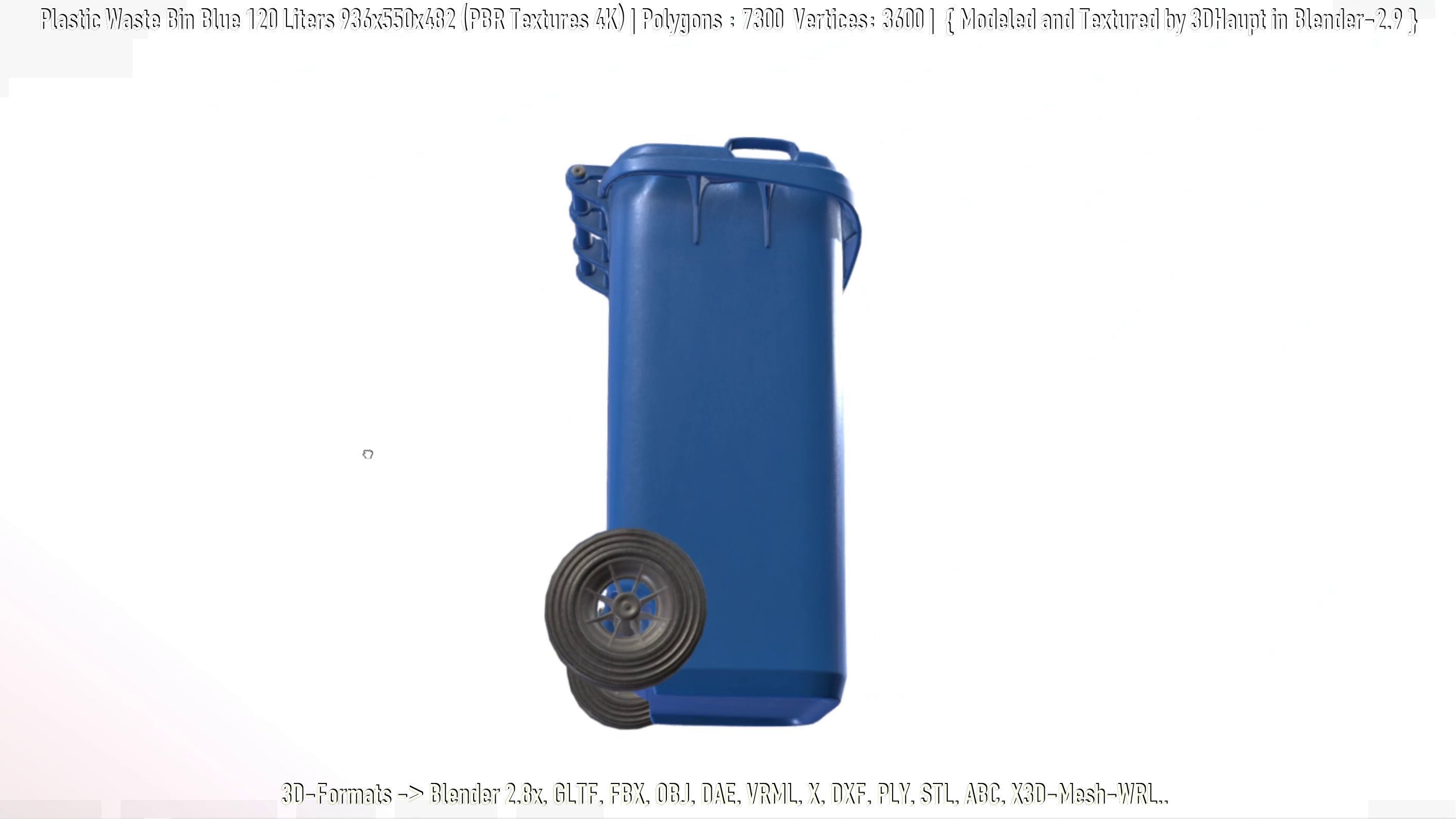 Plastic Waste Bin 3D Model Collection_34