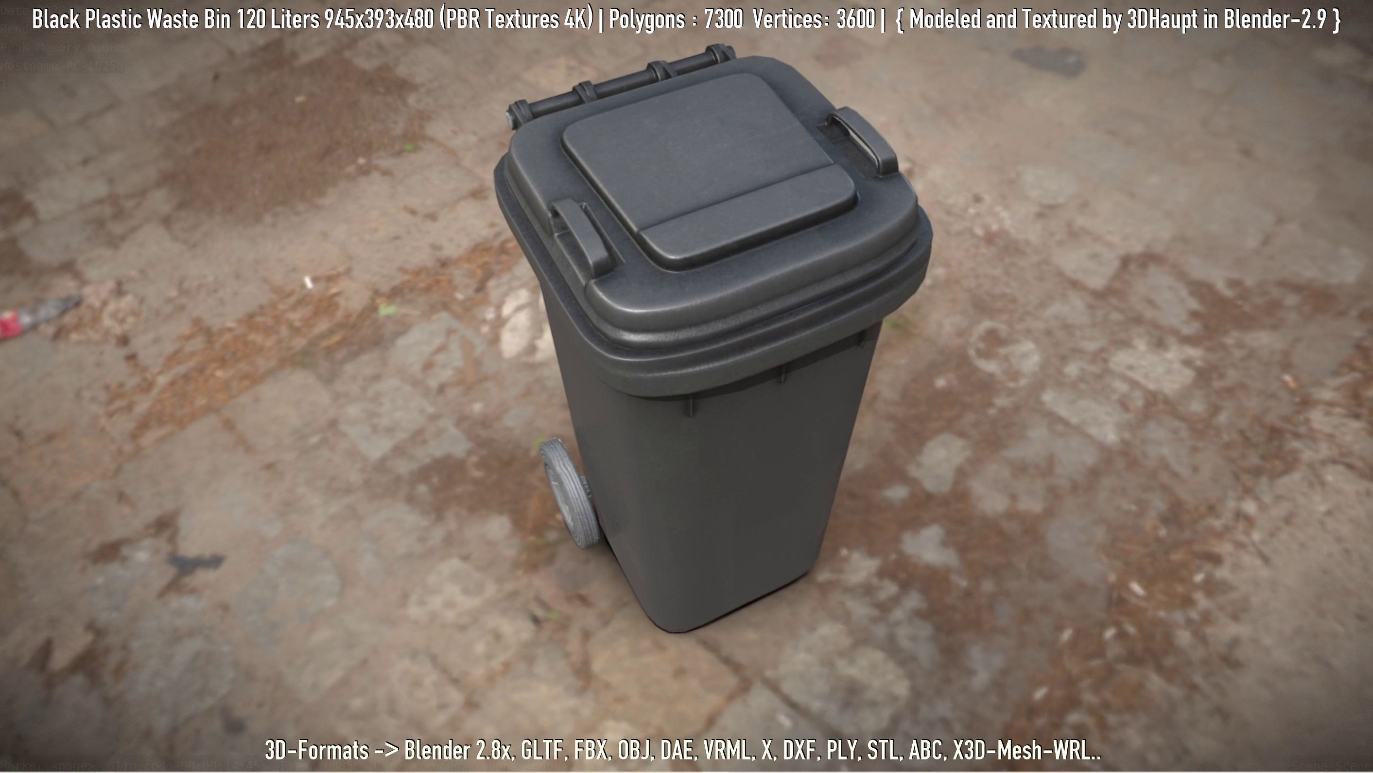 Plastic Waste Bin 3D Model Collection_91