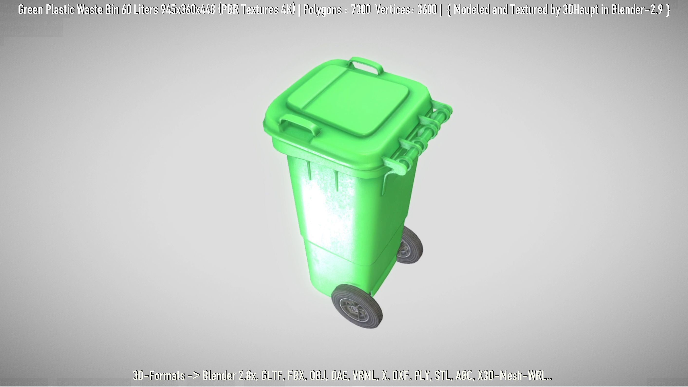 Plastic Waste Bin 3D Model Collection_93