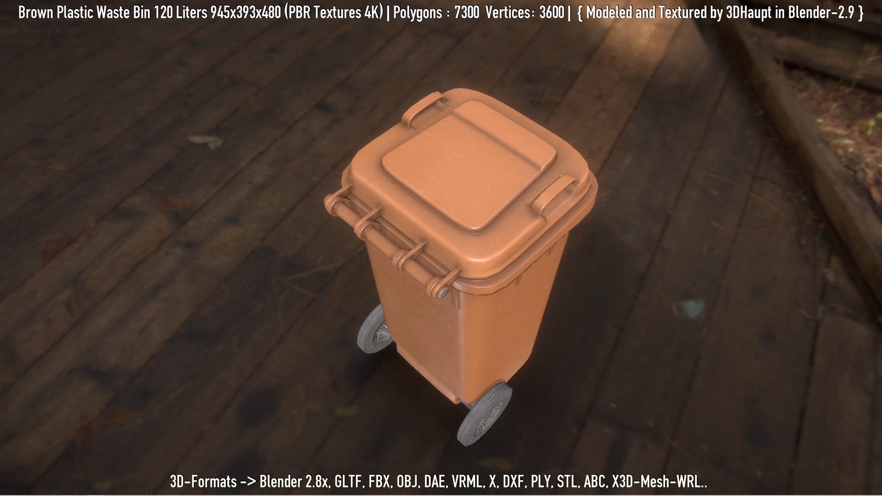 Plastic Waste Bin 3D Model Collection_63