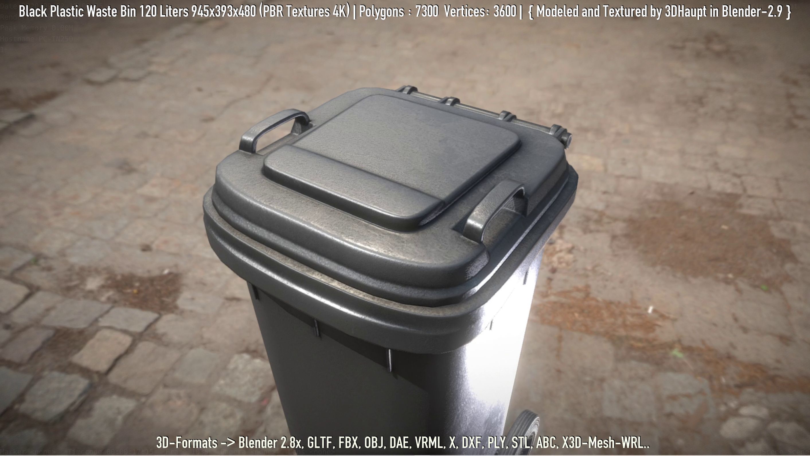 Plastic Waste Bin 3D Model Collection_89
