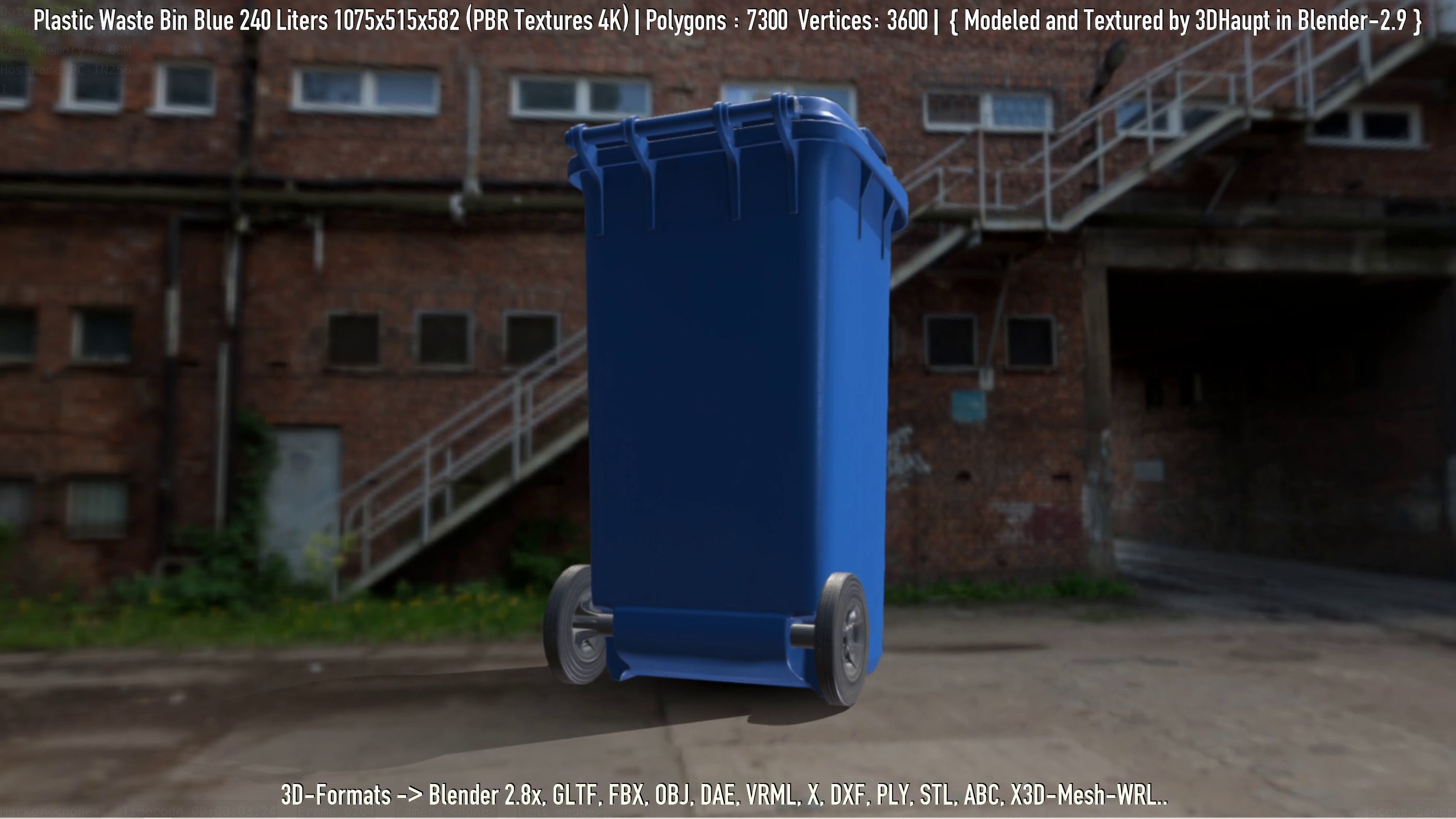 Plastic Waste Bin 3D Model Collection_41