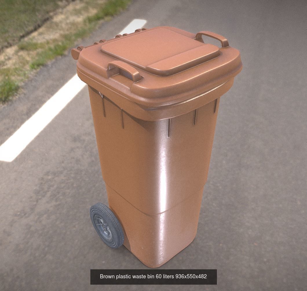 Plastic Waste Bin 3D Model Collection_26