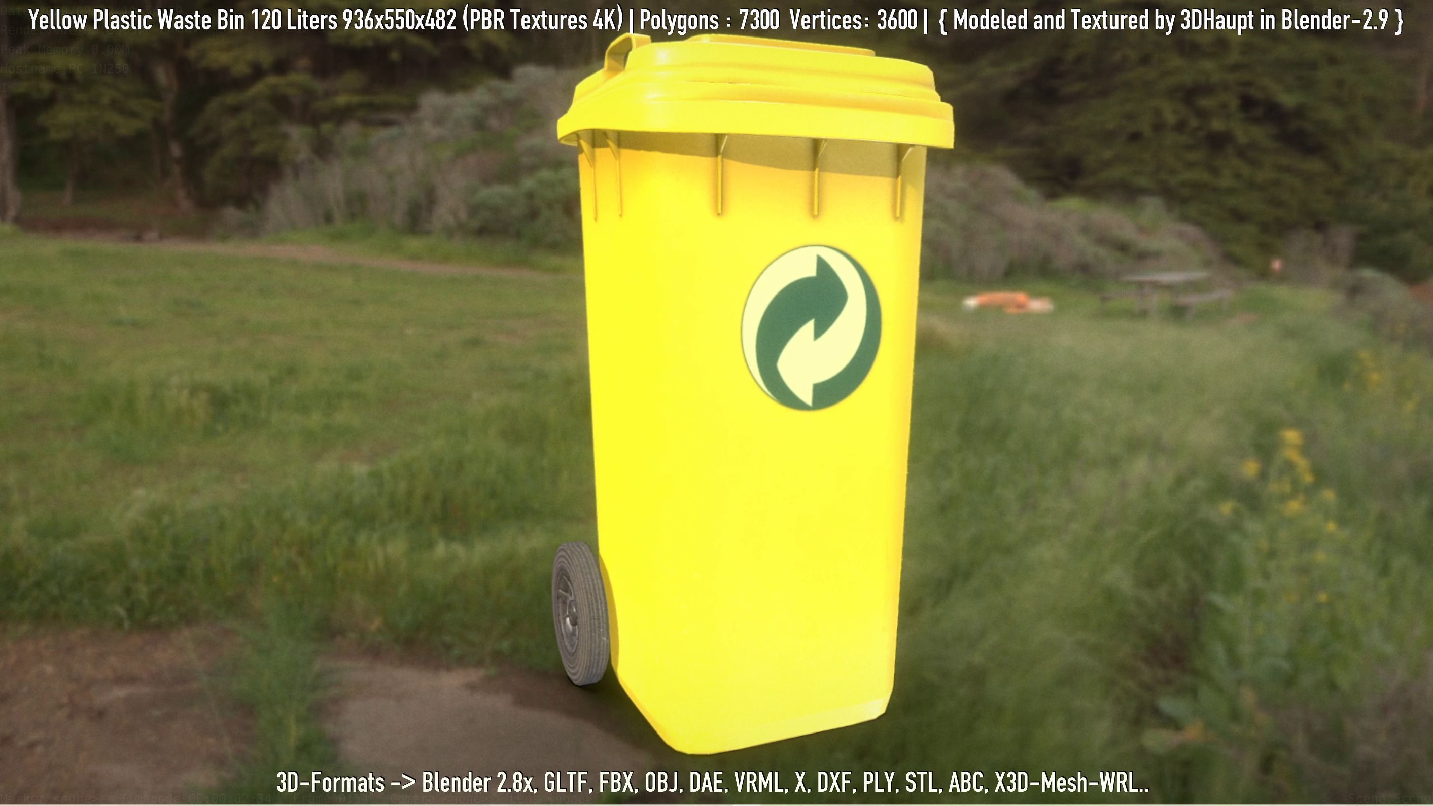 Plastic Waste Bin 3D Model Collection_77