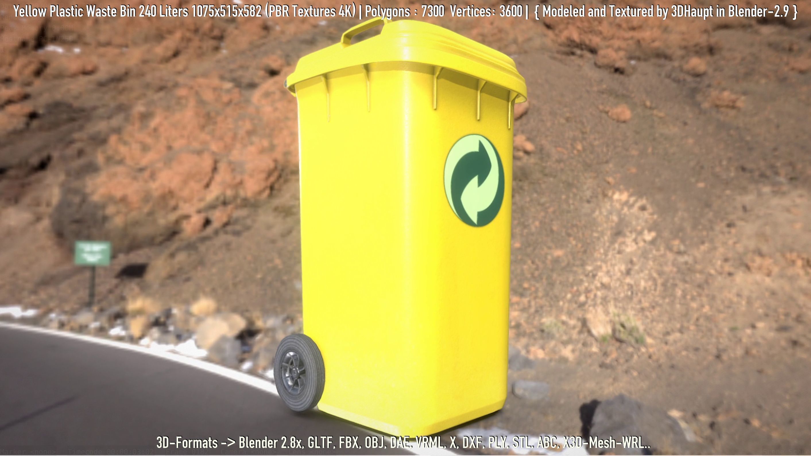 Plastic Waste Bin 3D Model Collection_82