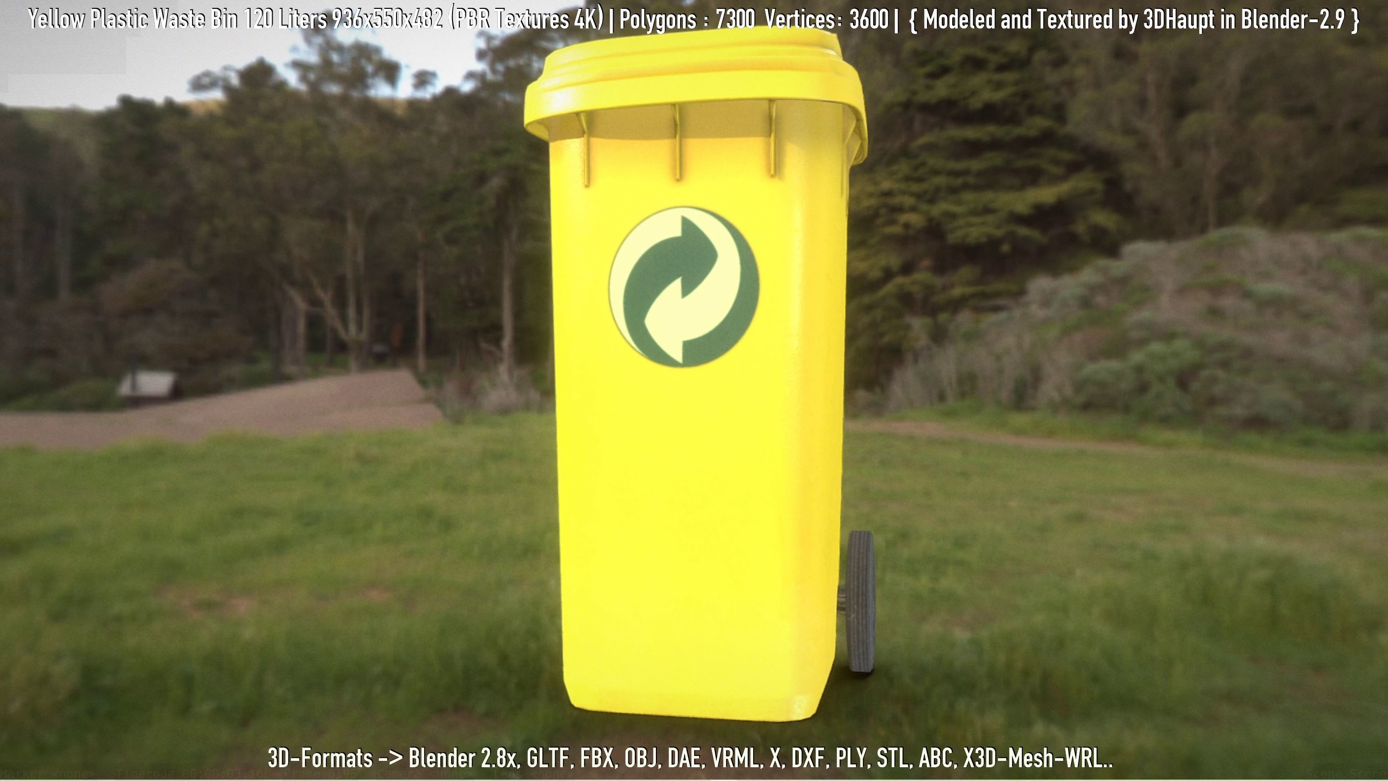 Plastic Waste Bin 3D Model Collection_71