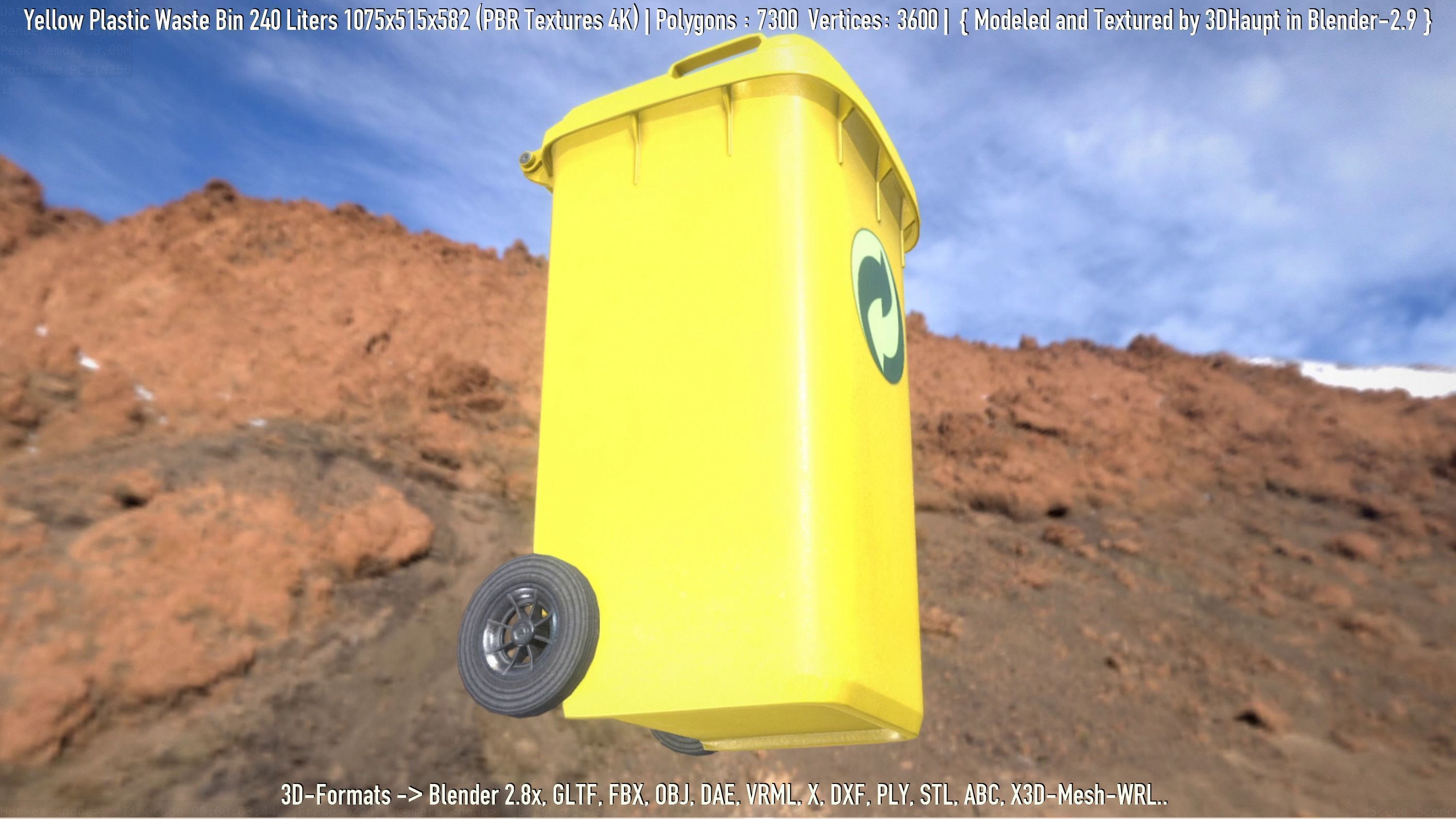 Plastic Waste Bin 3D Model Collection_78