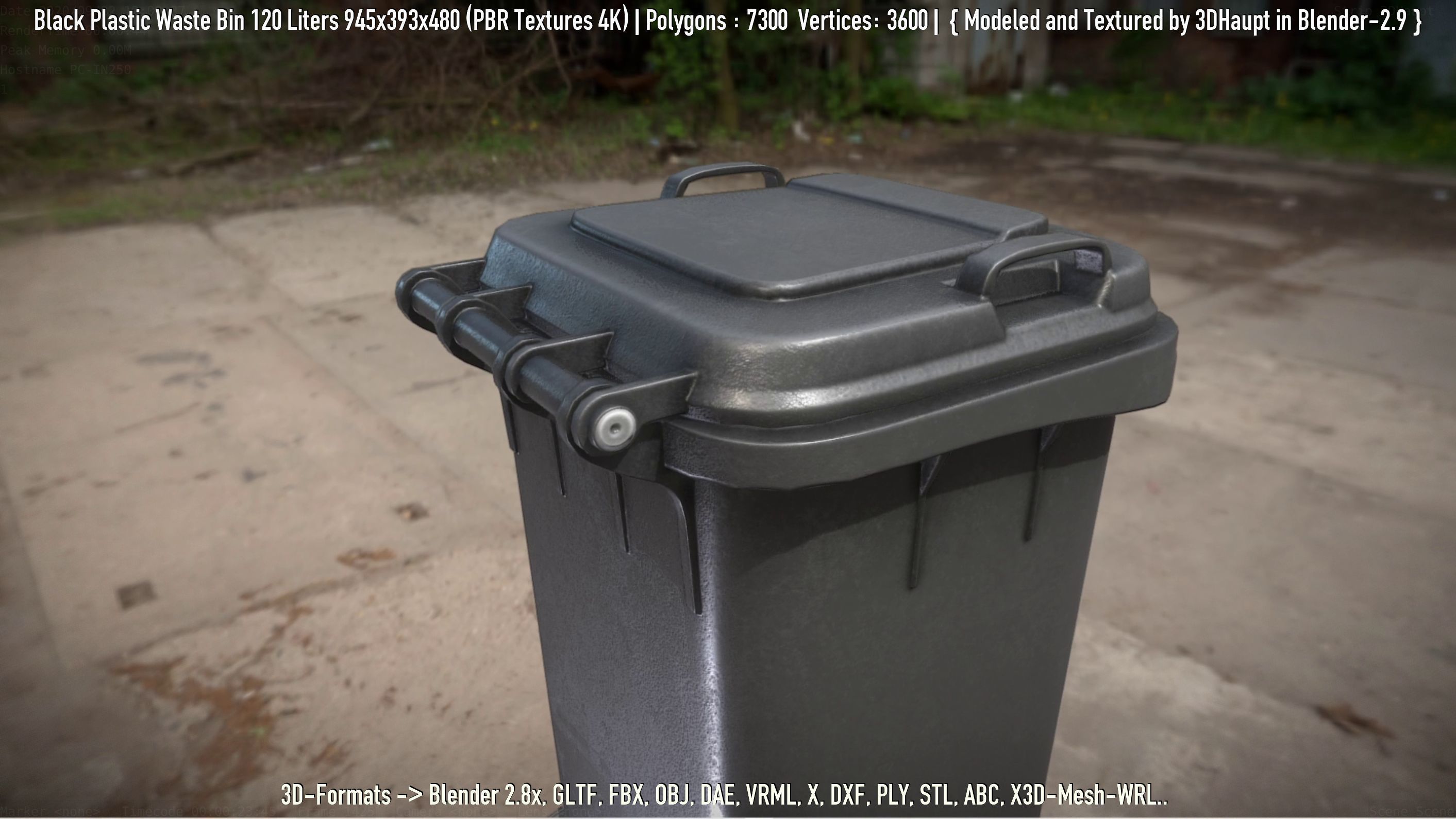 Plastic Waste Bin 3D Model Collection_88