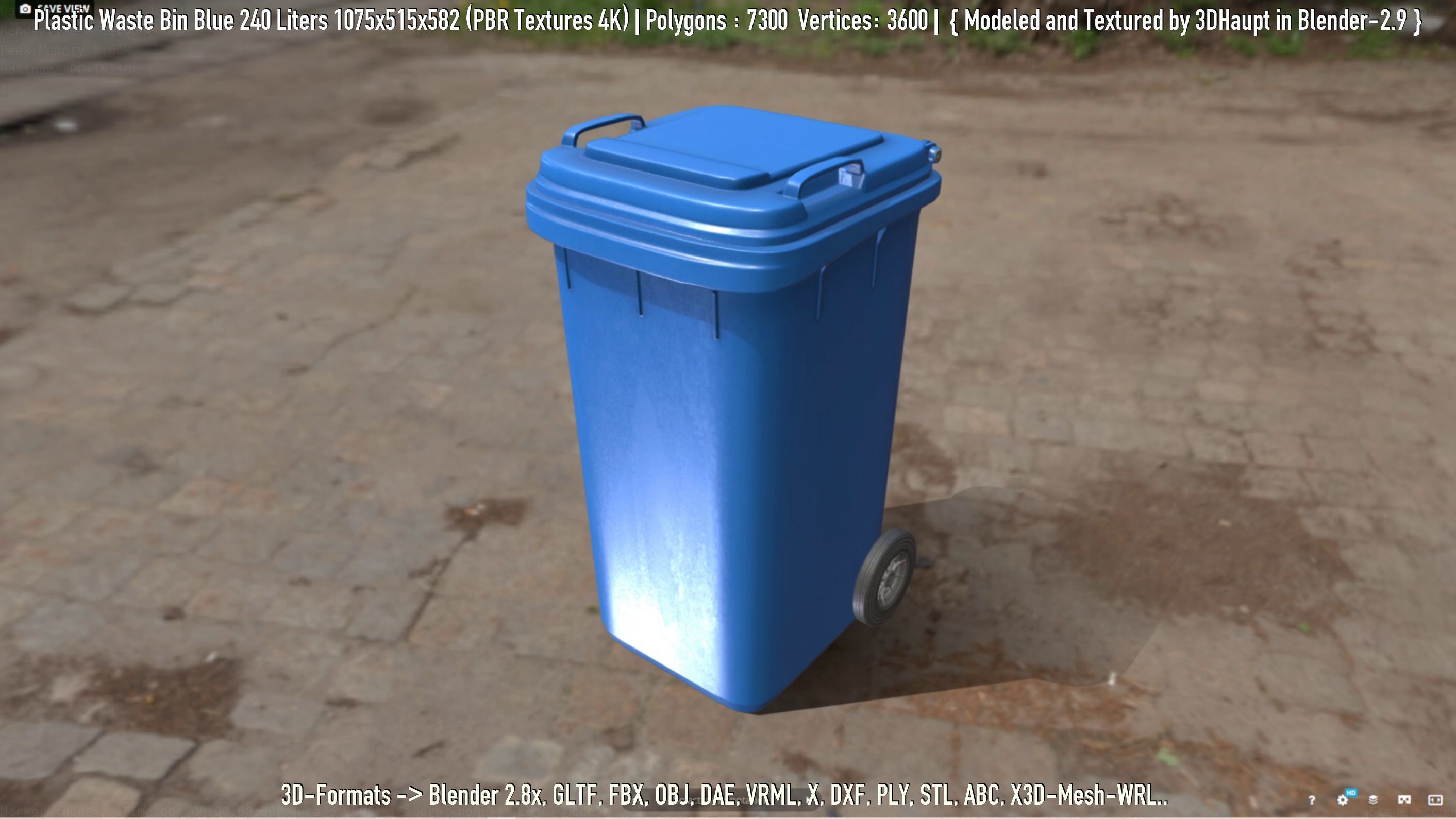 Plastic Waste Bin 3D Model Collection_43