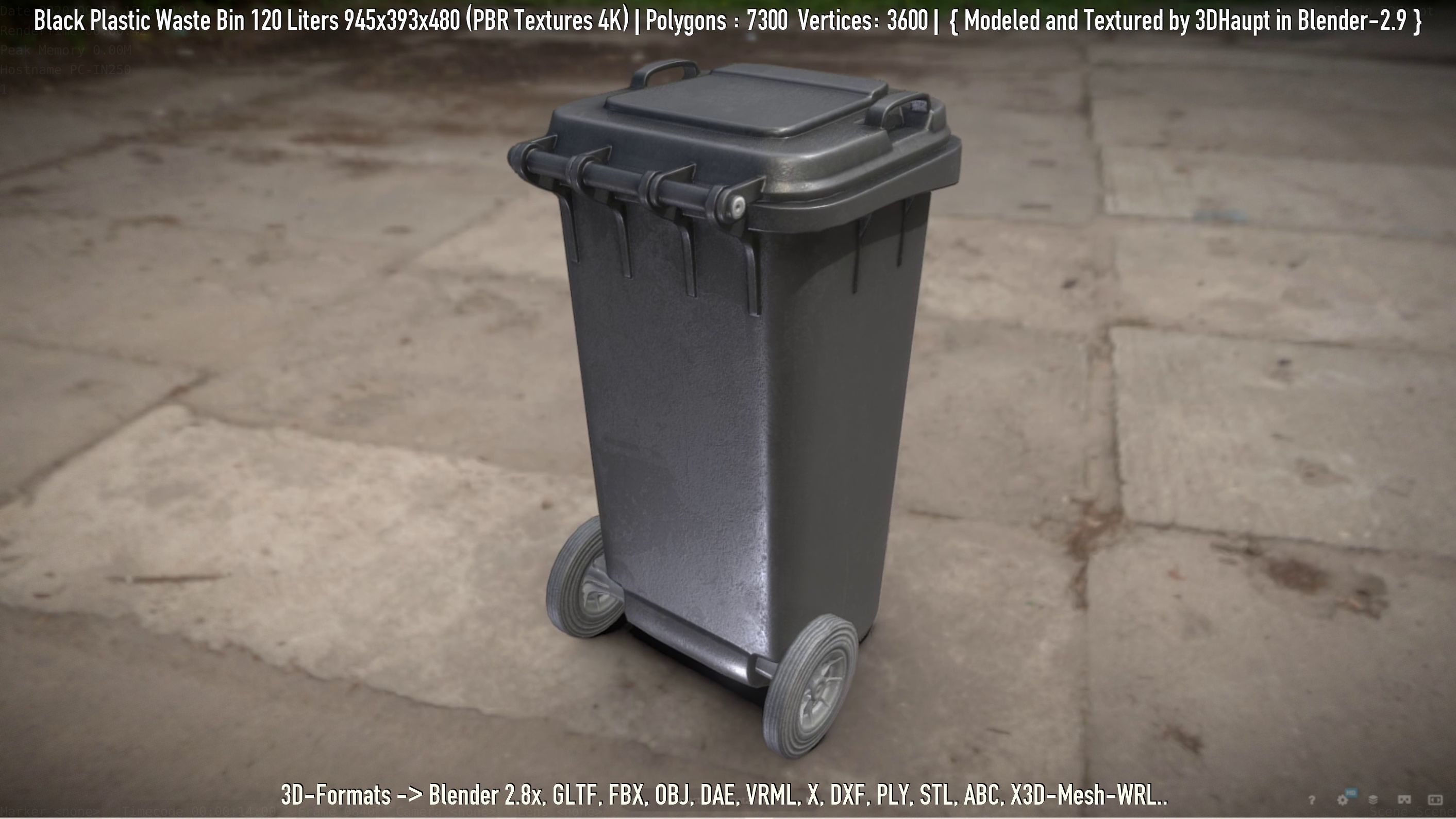 Plastic Waste Bin 3D Model Collection_95