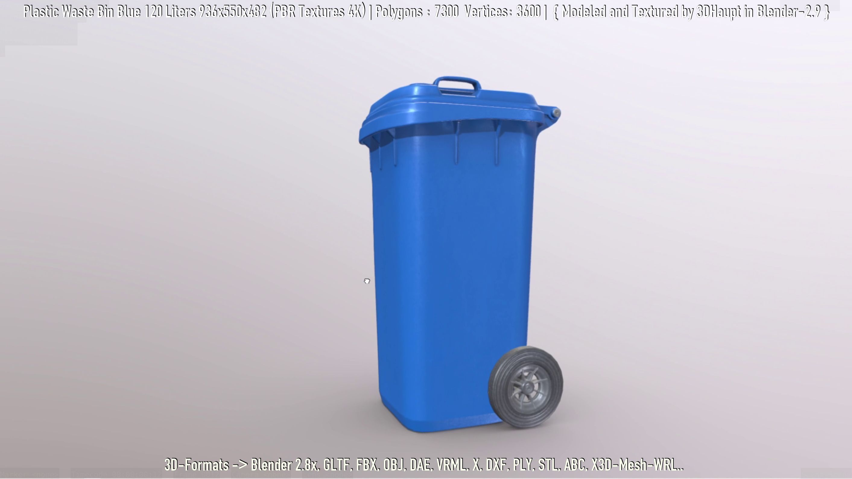 Plastic Waste Bin 3D Model Collection_42