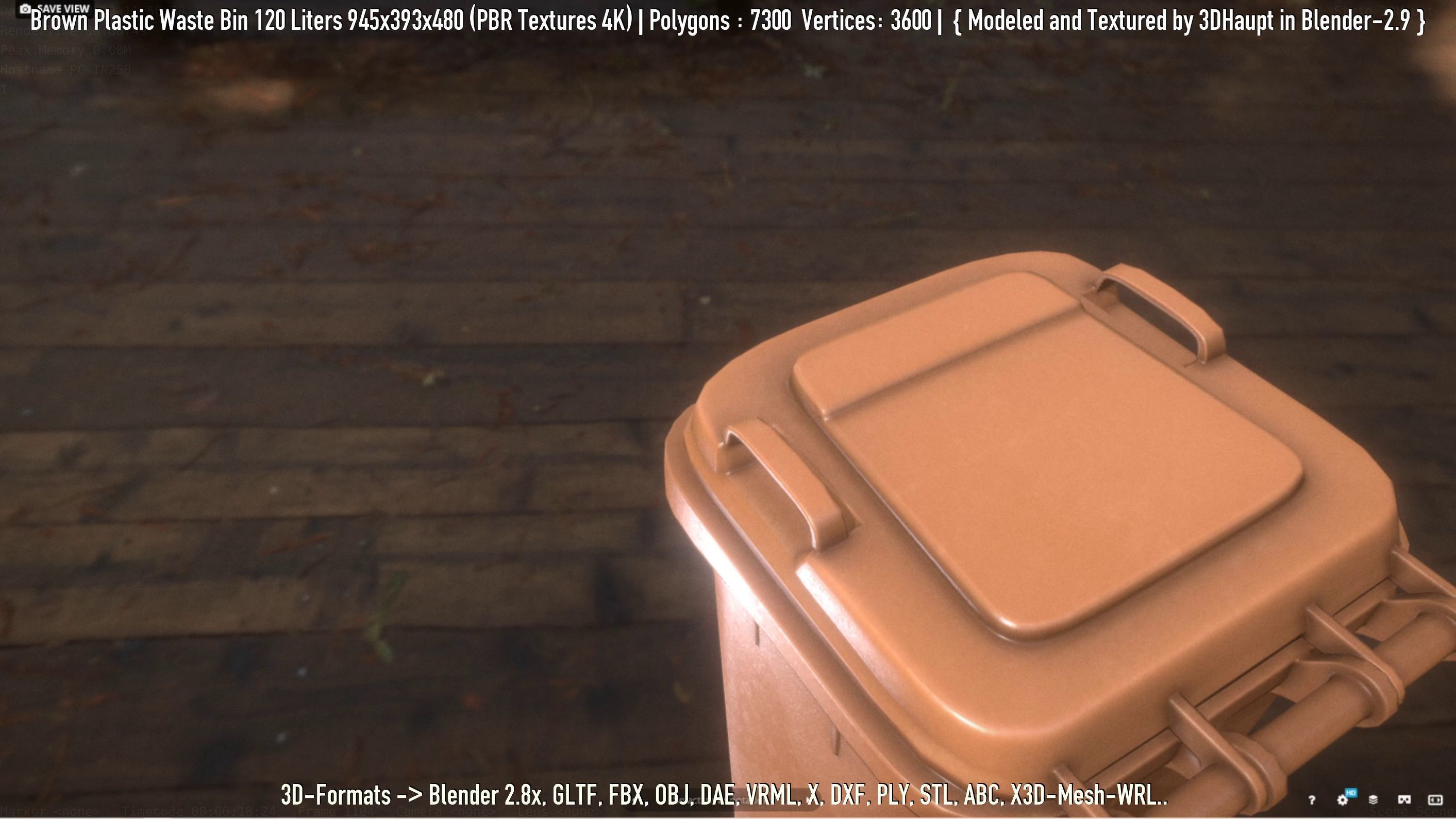 Plastic Waste Bin 3D Model Collection_60