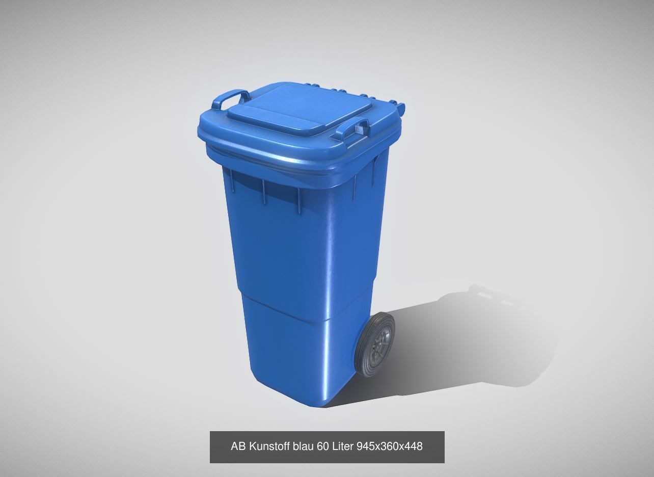 Plastic Waste Bin 3D Model Collection_29