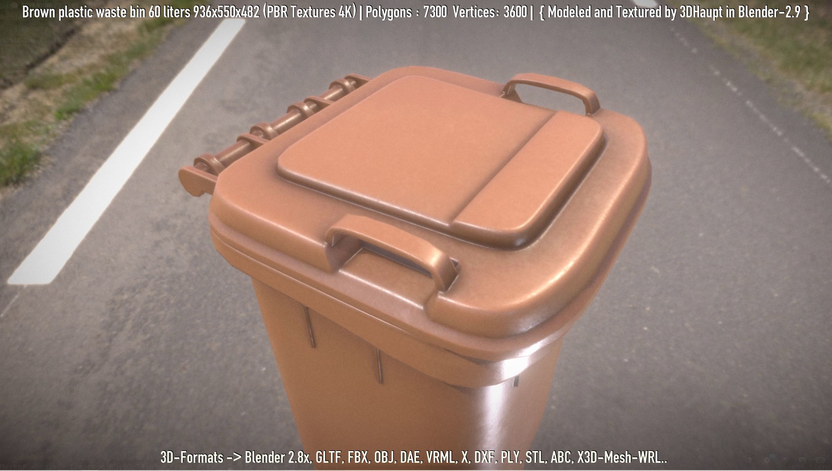 Plastic Waste Bin 3D Model Collection_67