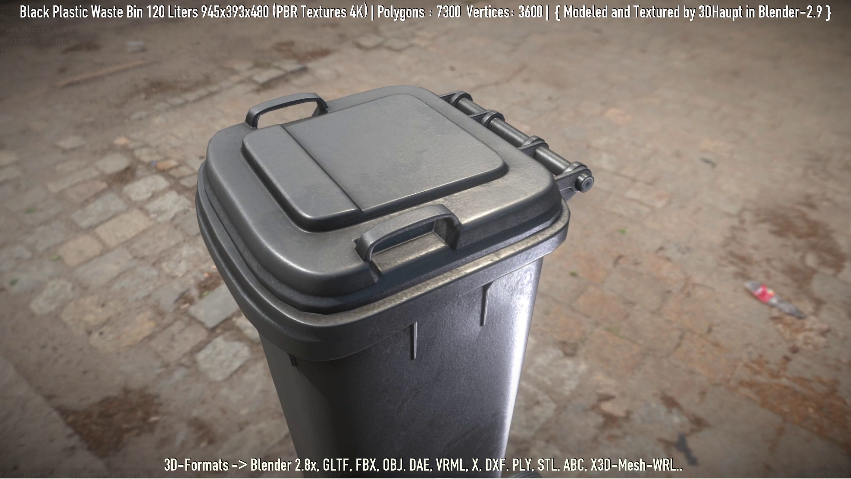 Plastic Waste Bin 3D Model Collection_85