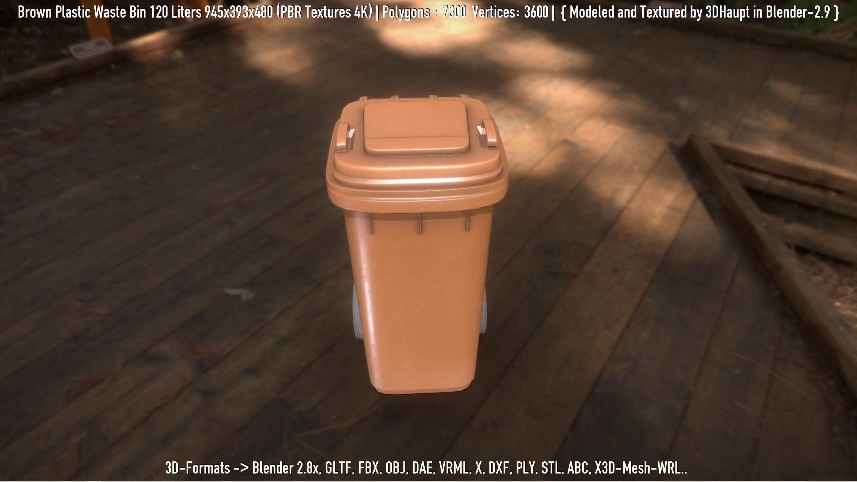 Plastic Waste Bin 3D Model Collection_64
