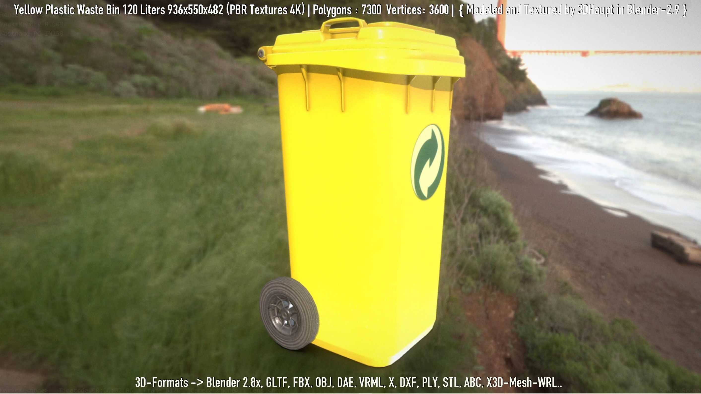 Plastic Waste Bin 3D Model Collection_70