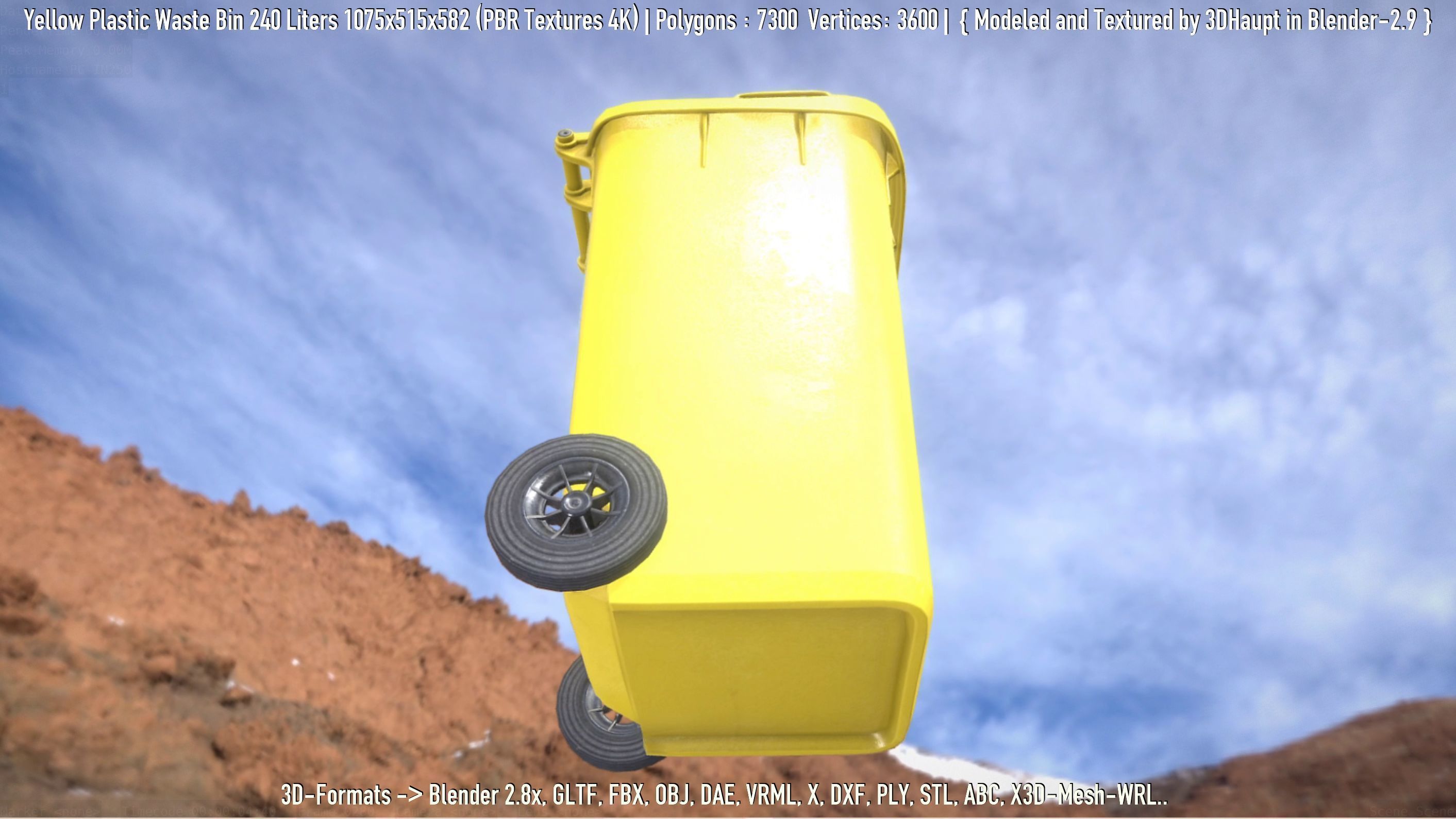 Plastic Waste Bin 3D Model Collection_80