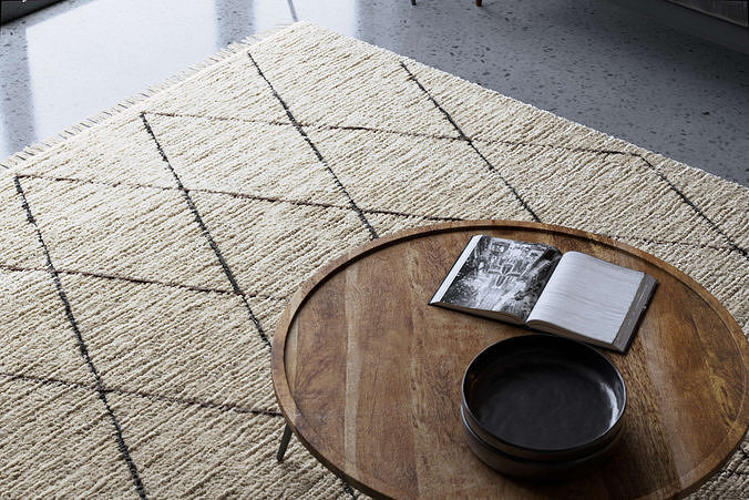 Realistic Wool Rug using Corona Hair and Fur 3D model