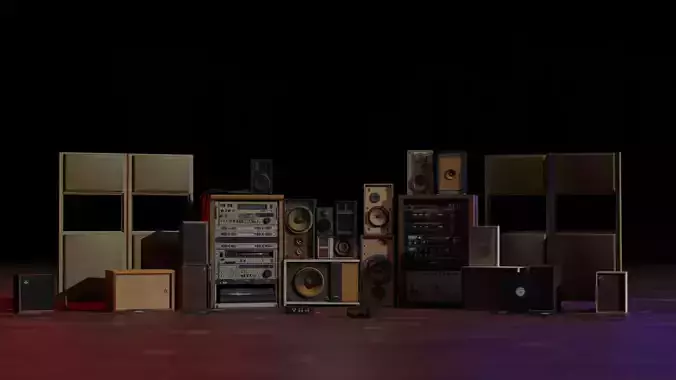 Audio essentials Pack 1 Low-poly 3D model