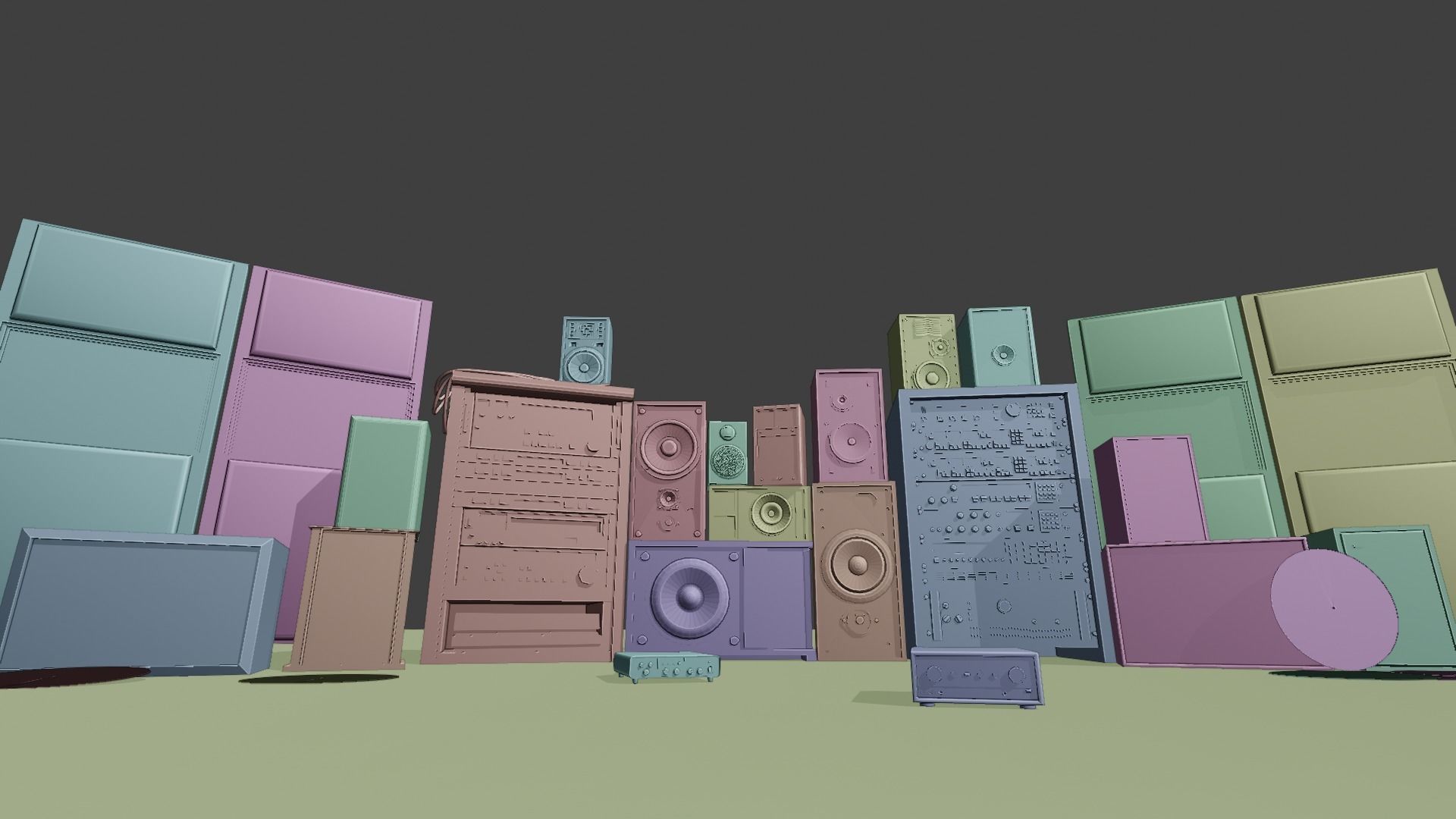 Audio essentials Pack 1 Low-poly 3D model_6