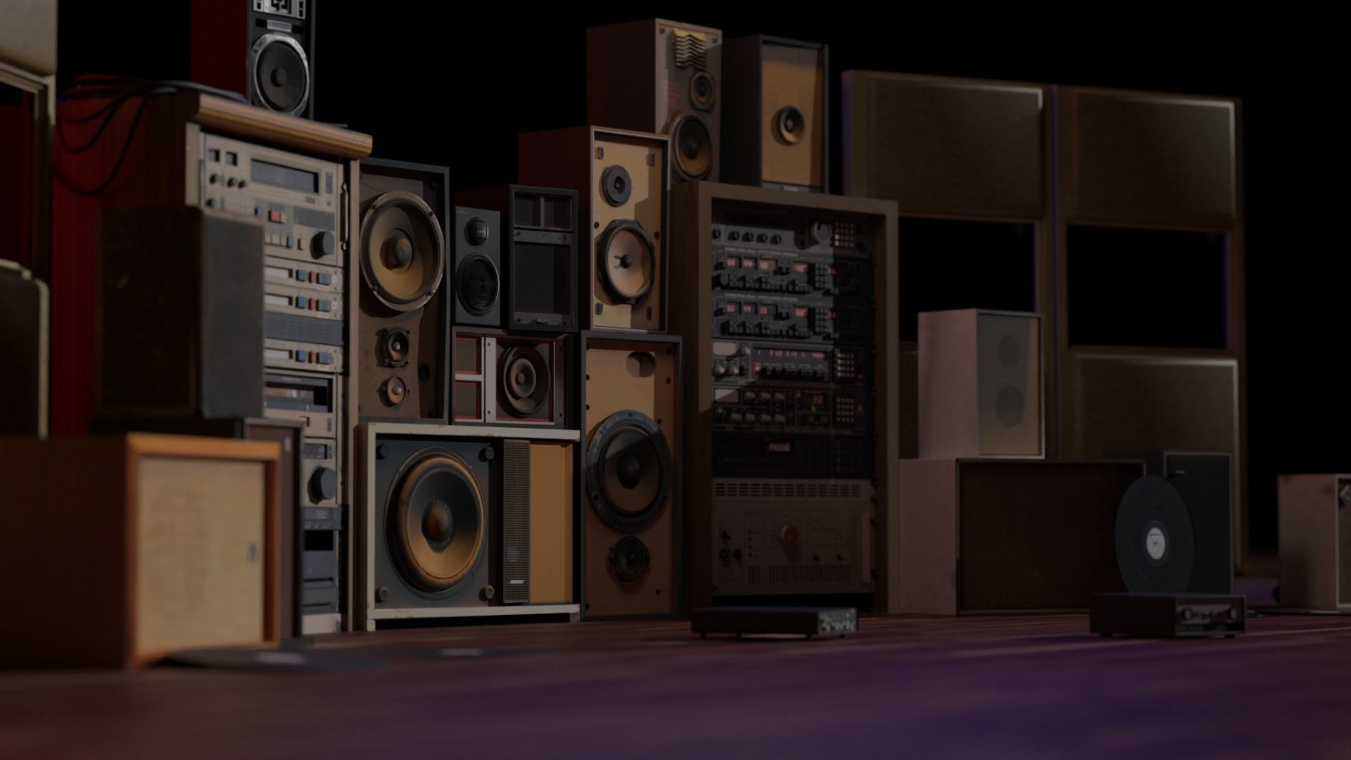 Audio essentials Pack 1 Low-poly 3D model_1