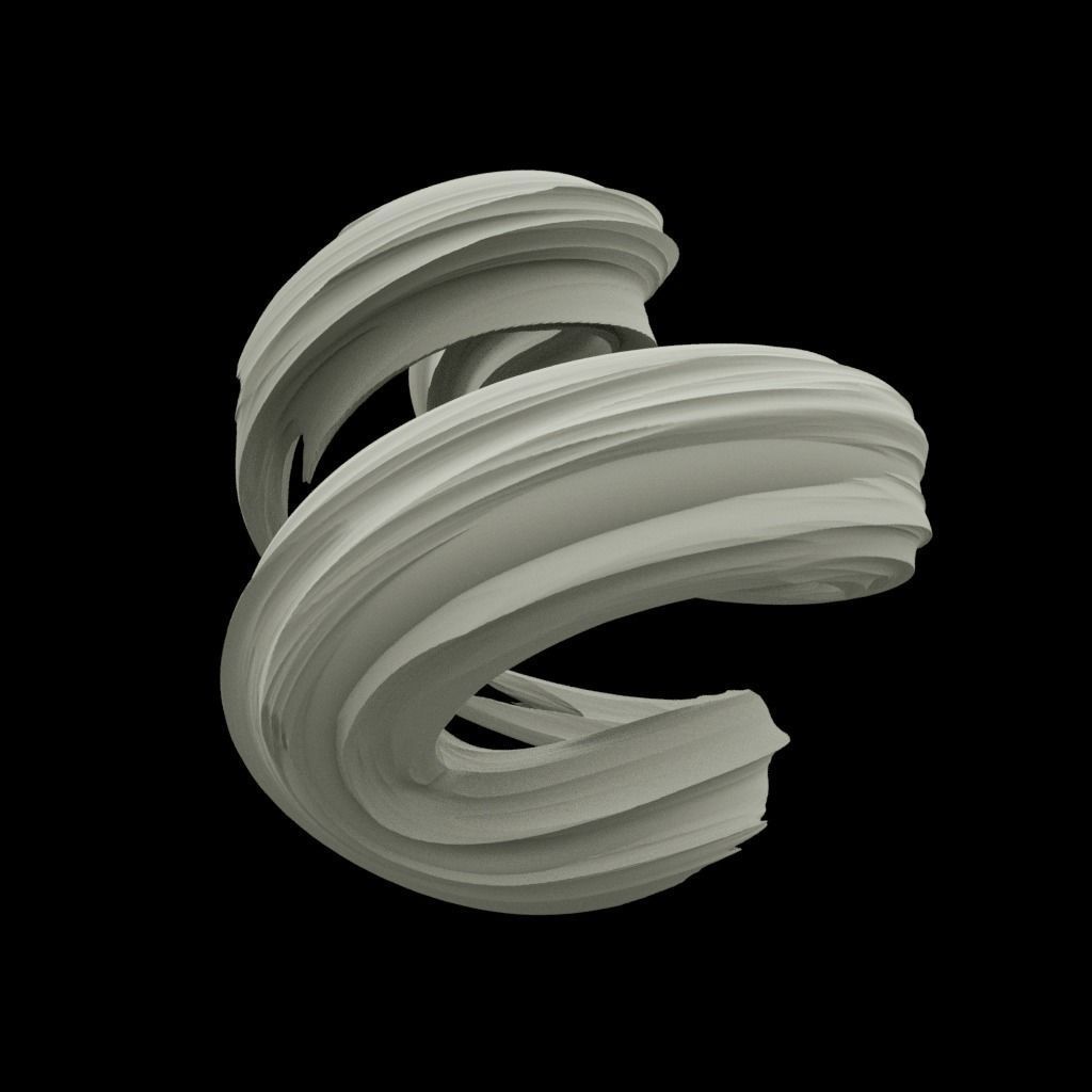 Twisted Abstract Object 3D model_8