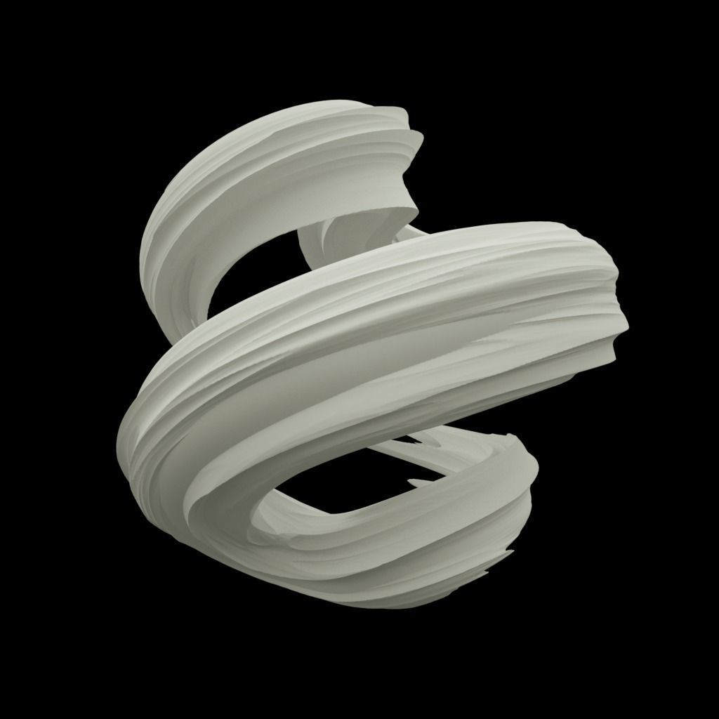 Twisted Abstract Object 3D model_9