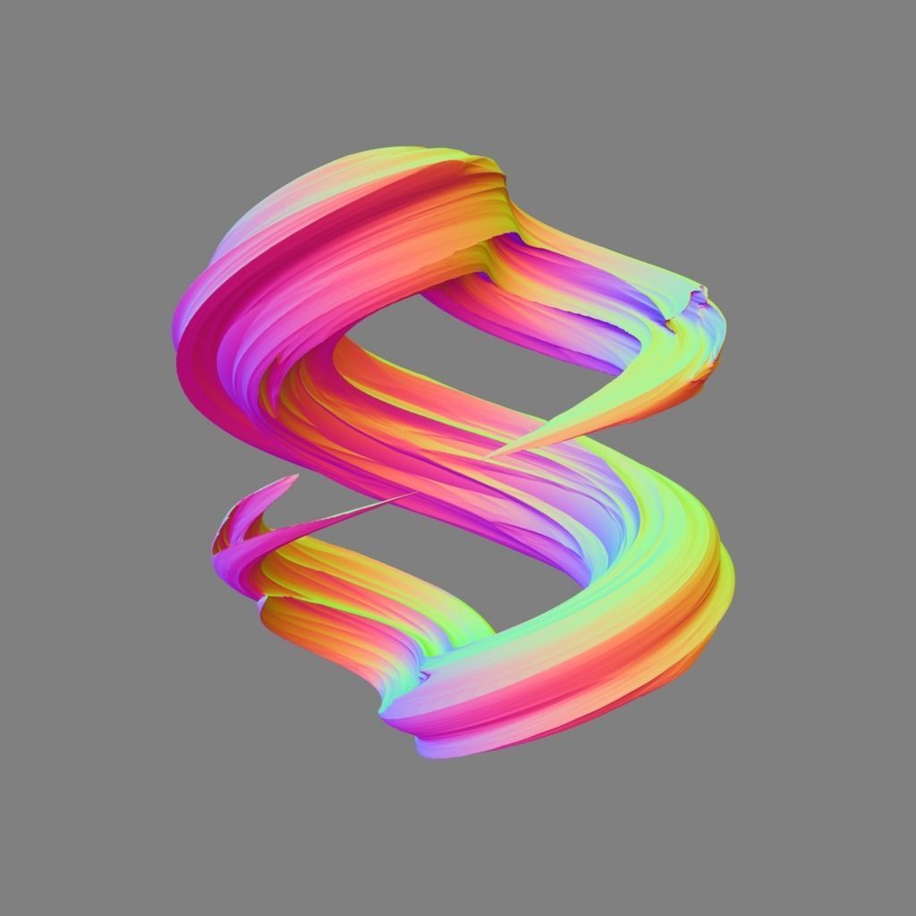 Twisted Abstract Object 3D model_6