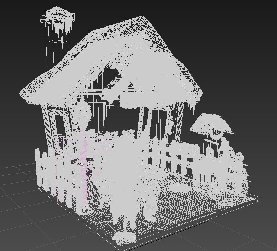 Santas Grotto Christmas Decoration 3D model_4