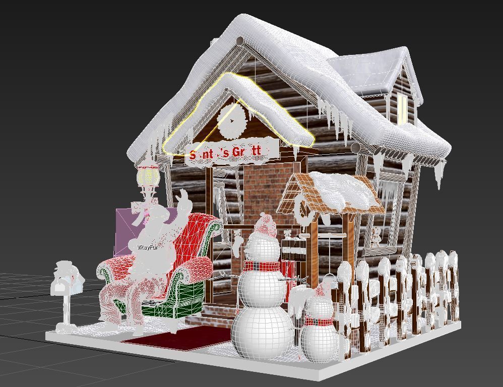 Santas Grotto Christmas Decoration 3D model_3