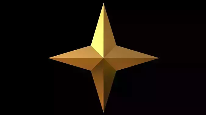 4 Point Star Low-poly 3D model