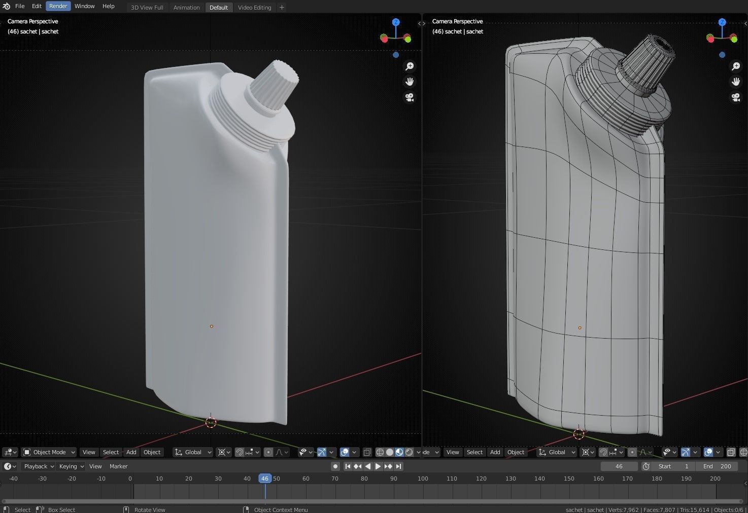 SACHET bottle Low-poly 3D model_15