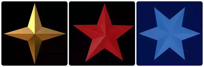 Origami Stars 3D Model Collection