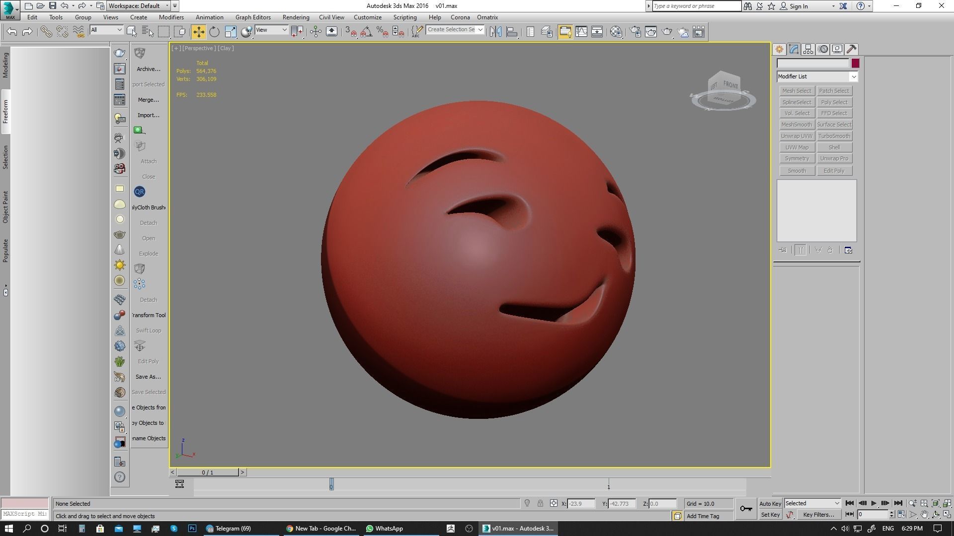 Emoji Smirking Face 3D model_19