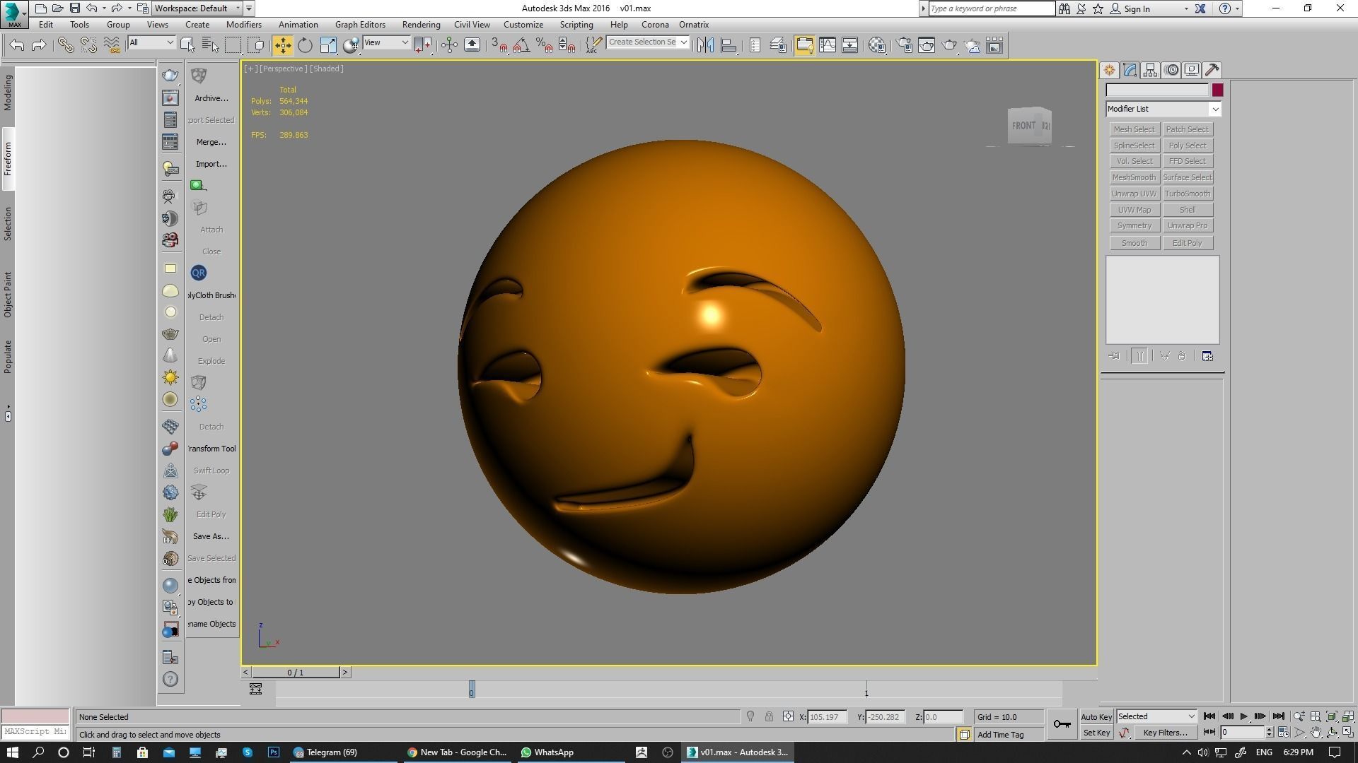 Emoji Smirking Face 3D model_4