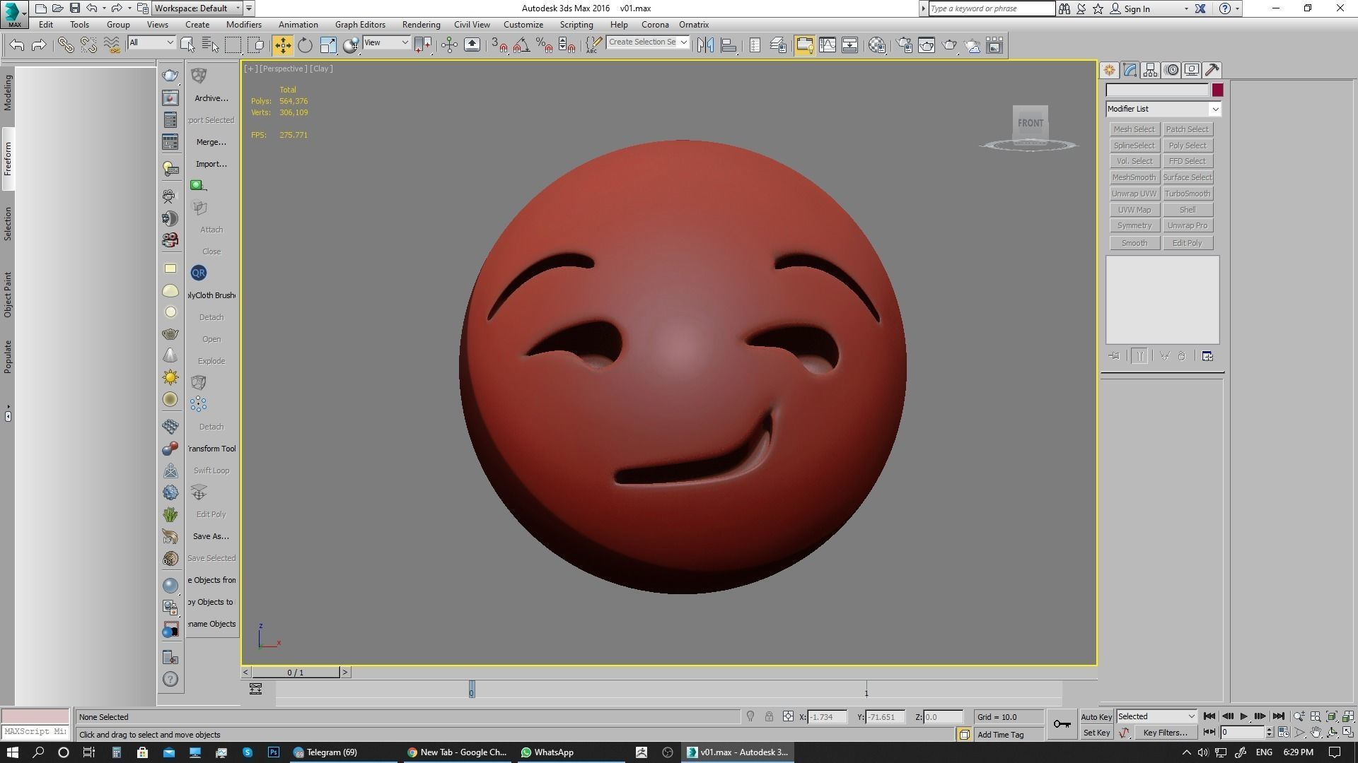 Emoji Smirking Face 3D model_15