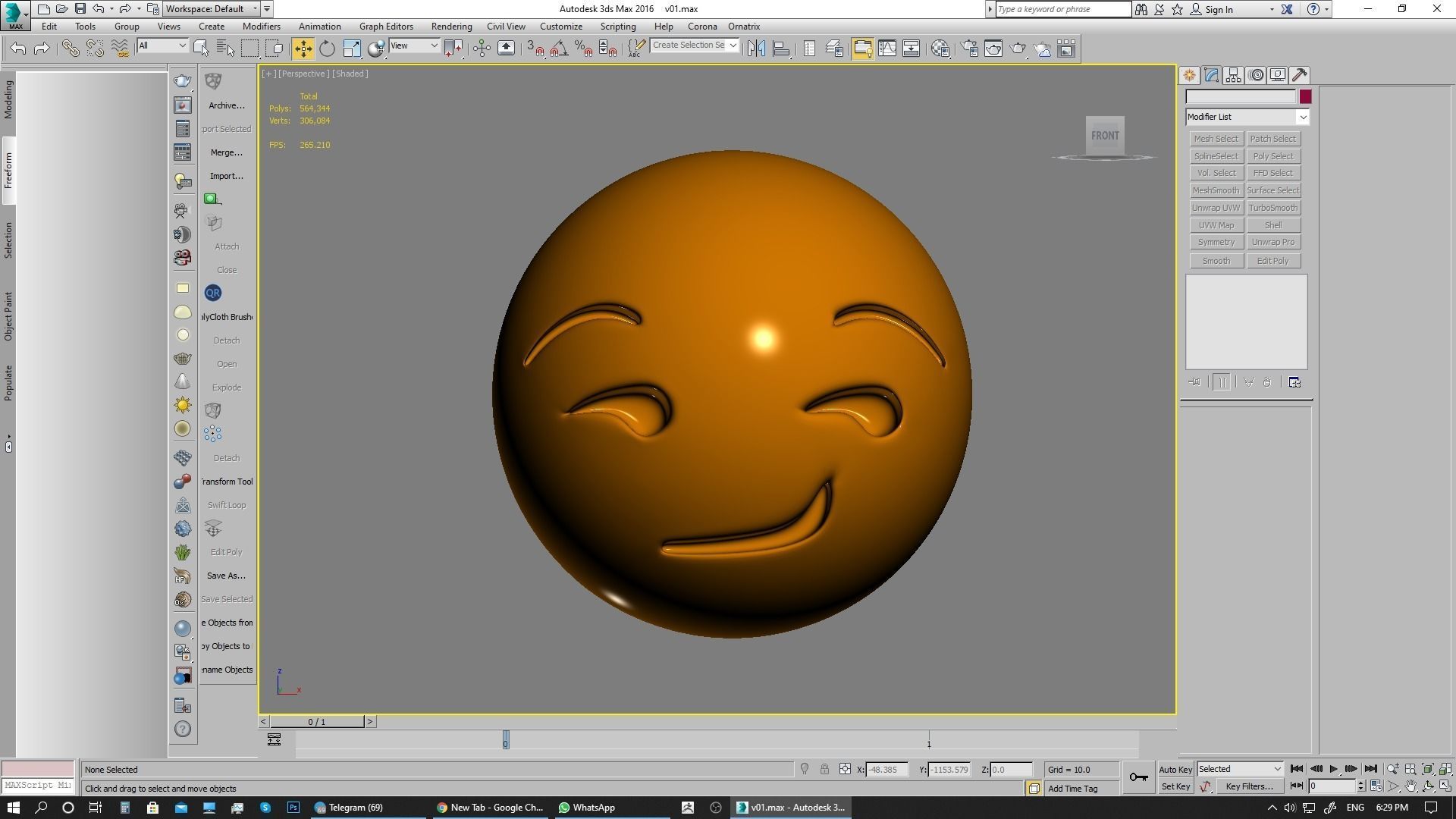 Emoji Smirking Face 3D model_8