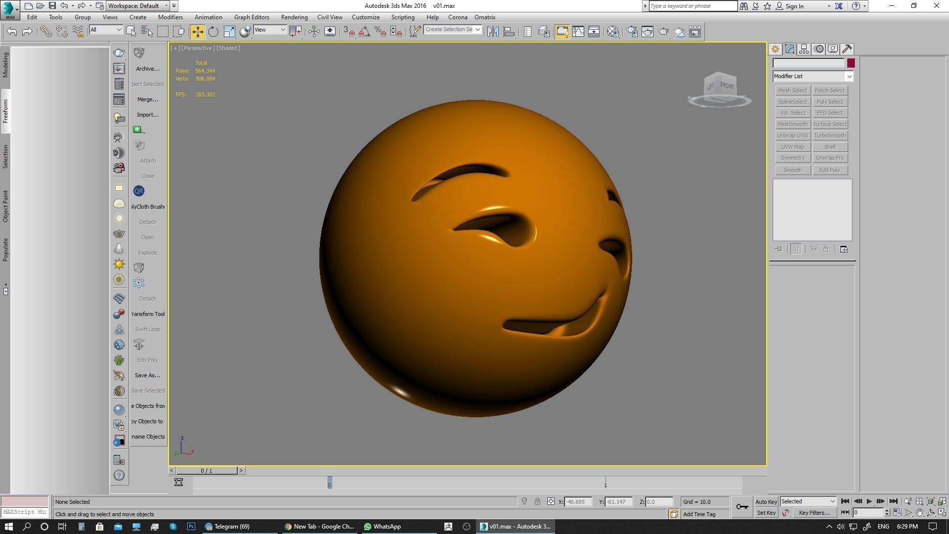 Emoji Smirking Face 3D model_12