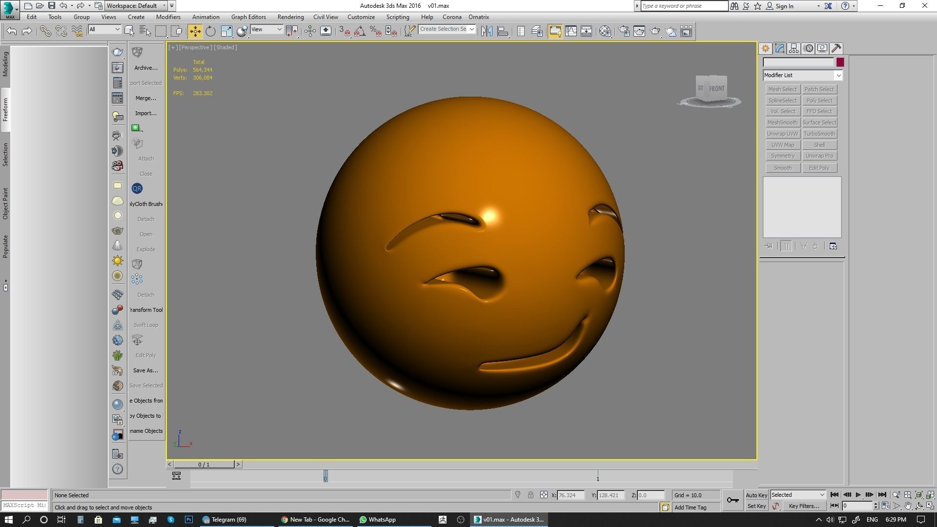 Emoji Smirking Face 3D model_10