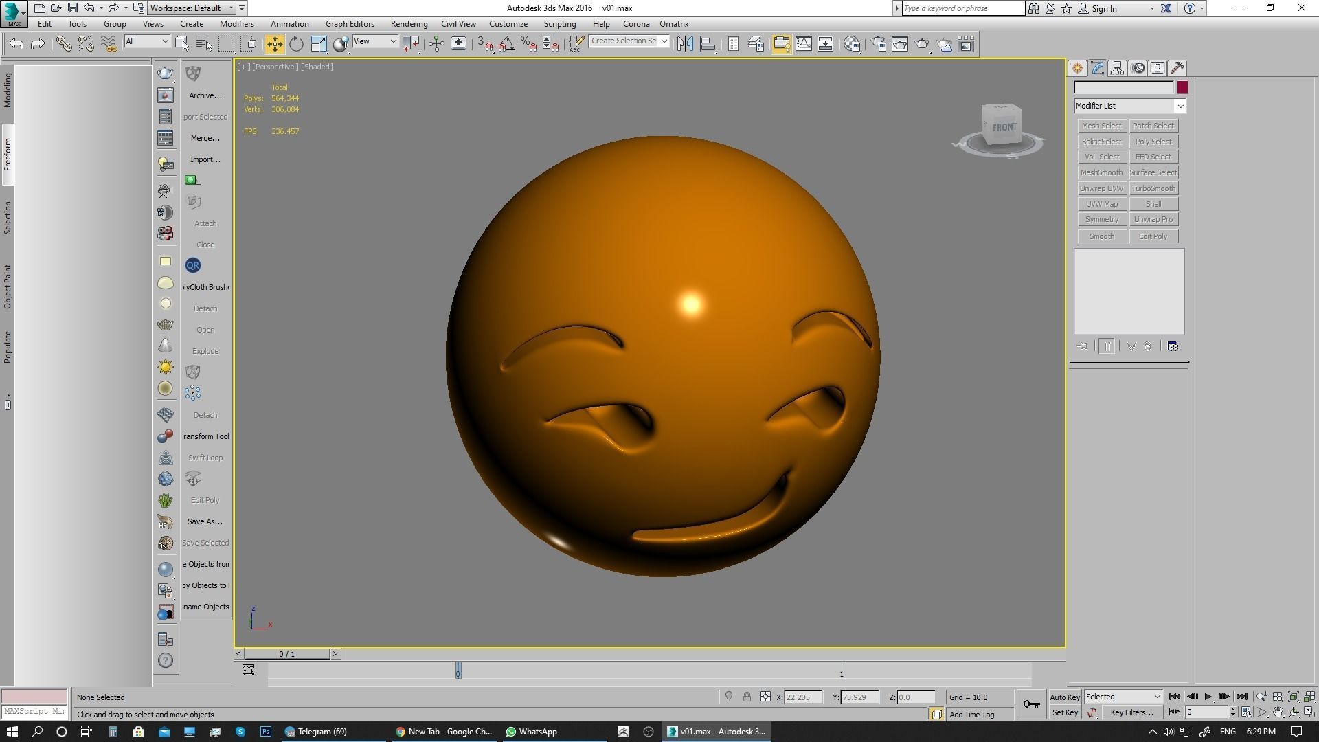 Emoji Smirking Face 3D model_7
